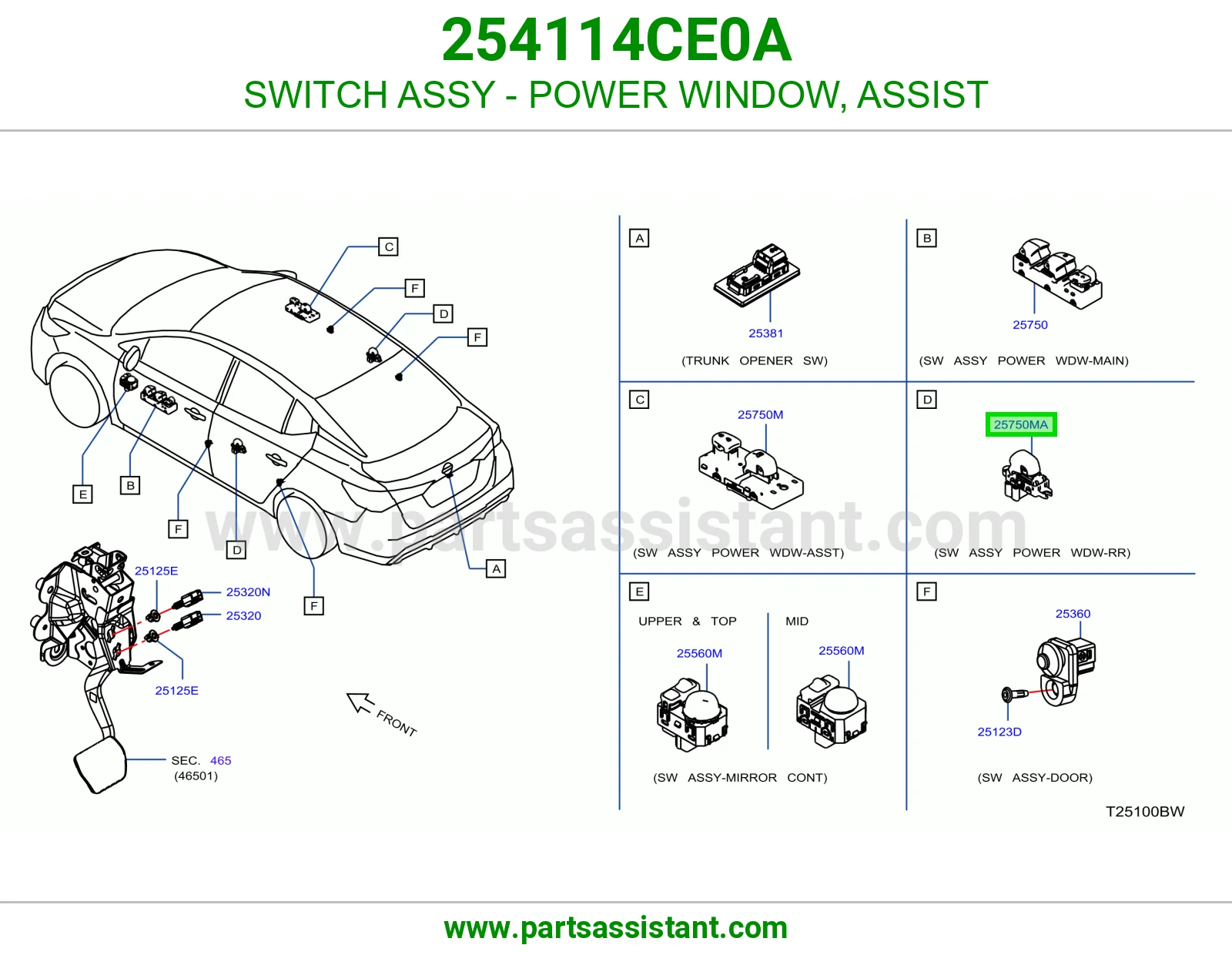 SWITCH ASSY - POWER WINDOW, ASSIST