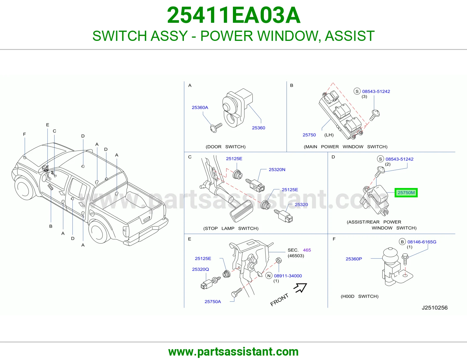 SWITCH ASSY - POWER WINDOW, ASSIST