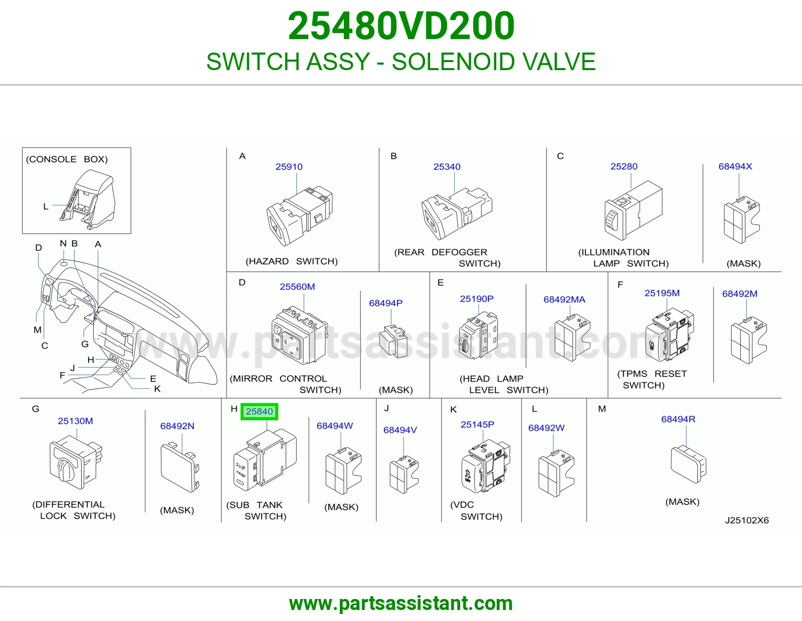 SWITCH ASSY - SOLENOID VALVE