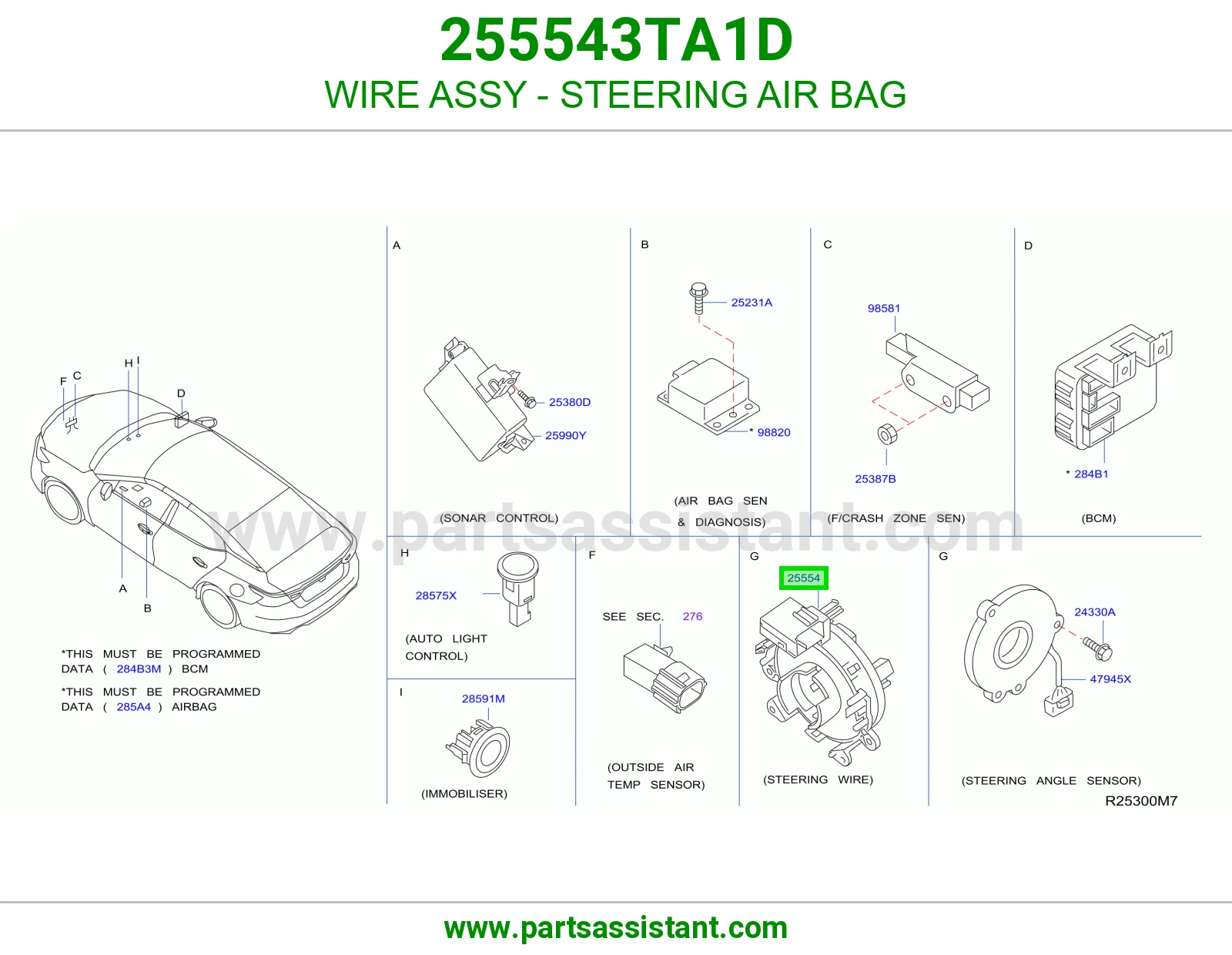 WIRE ASSY - STEERING AIR BAG