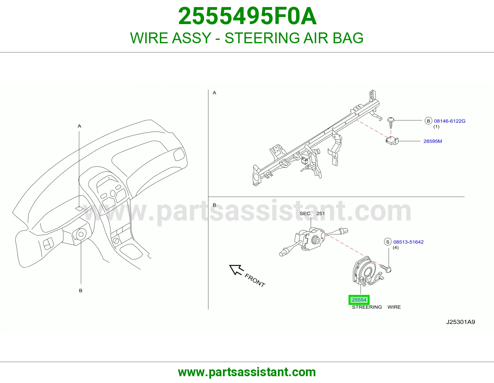 WIRE ASSY - STEERING AIR BAG