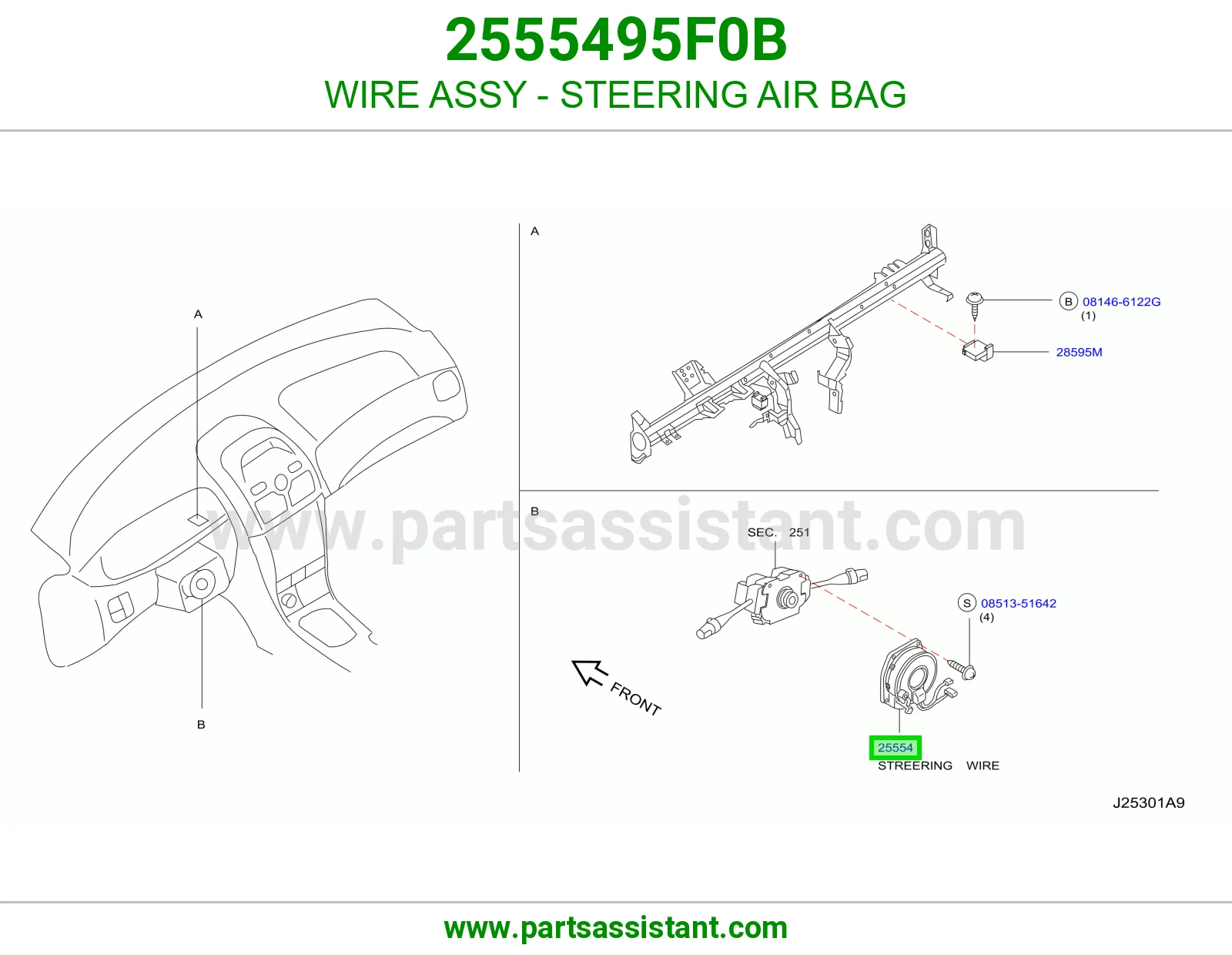 WIRE ASSY - STEERING AIR BAG