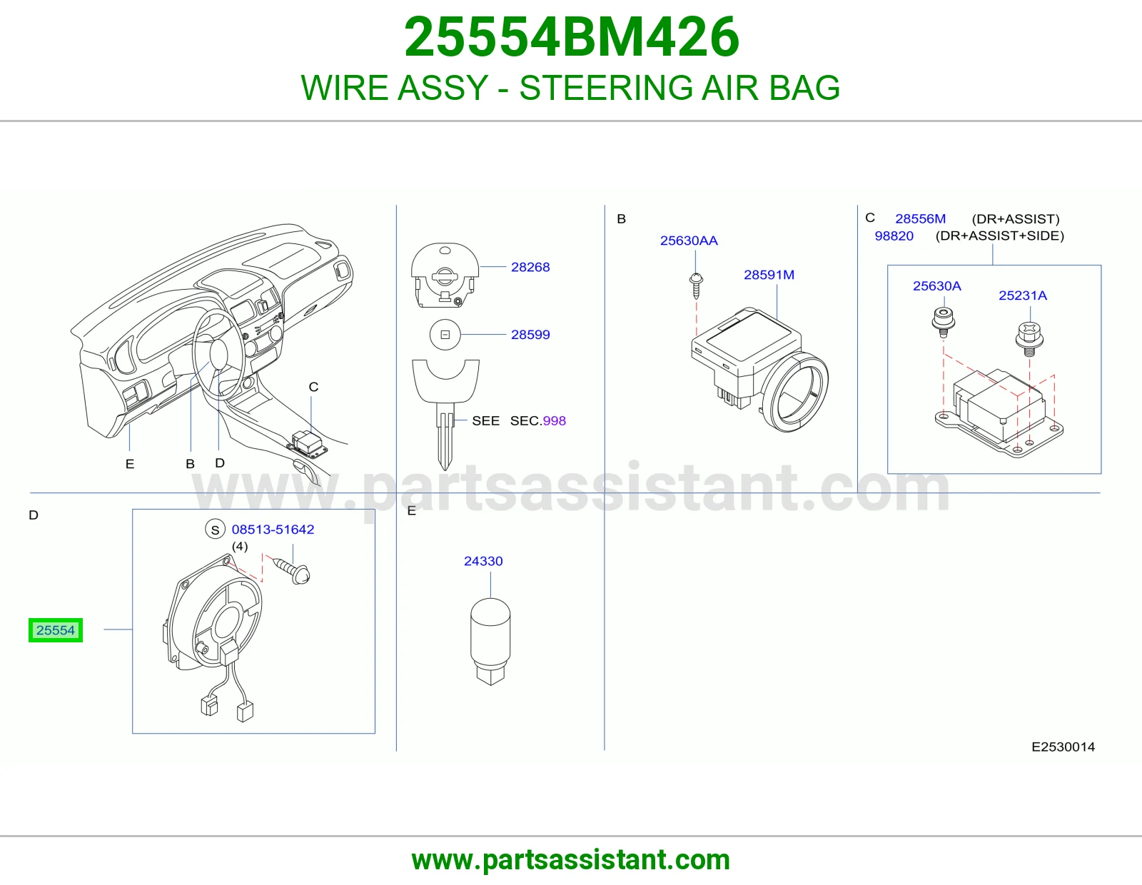 WIRE ASSY - STEERING AIR BAG
