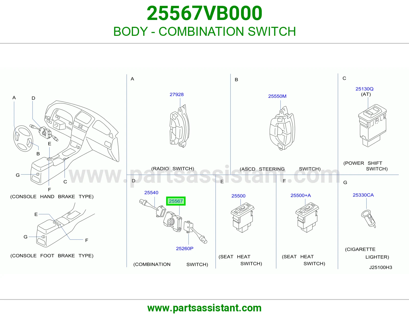 BODY - COMBINATION SWITCH