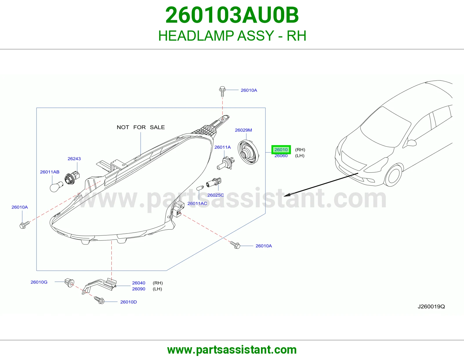 HEADLAMP ASSY - RH