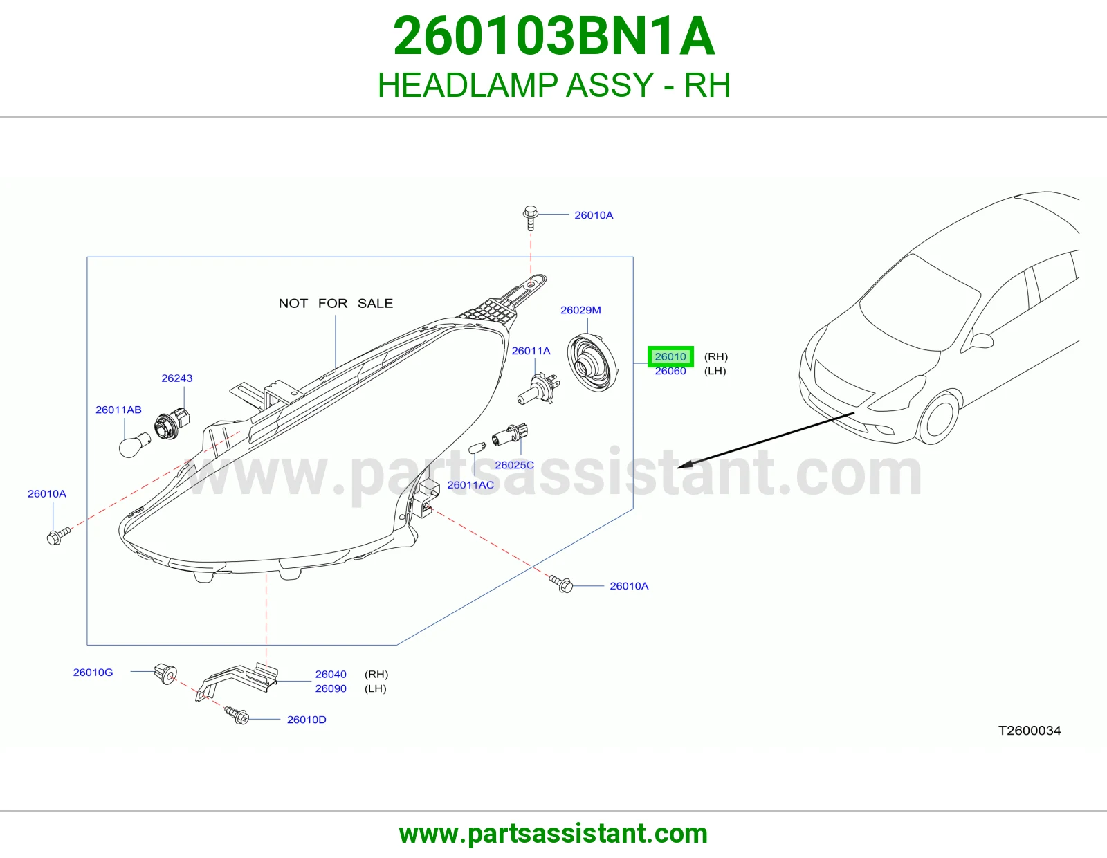 HEADLAMP ASSY - RH