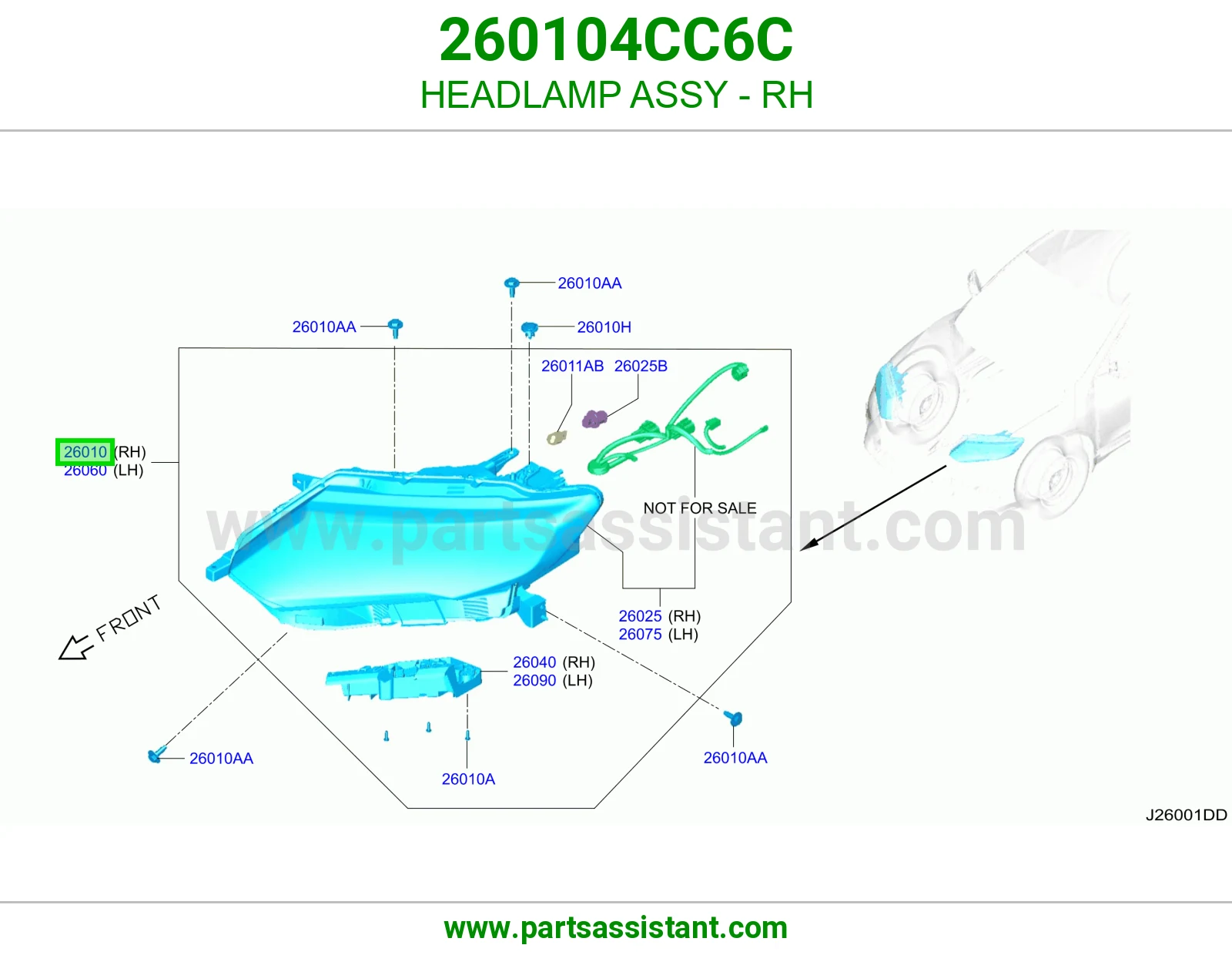 HEADLAMP ASSY - RH