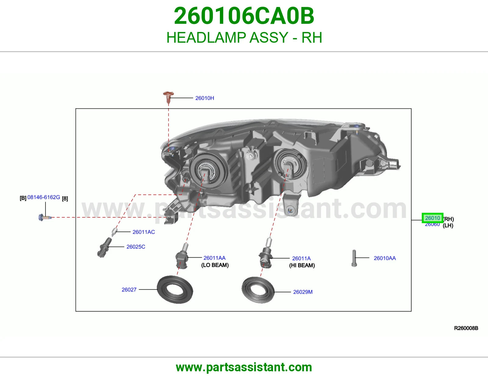 HEADLAMP ASSY - RH