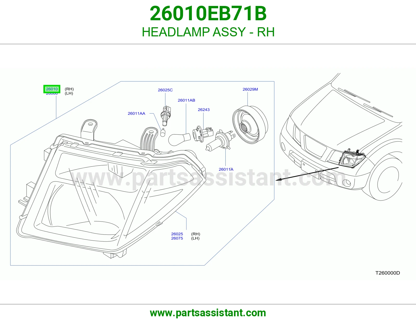 HEADLAMP ASSY - RH