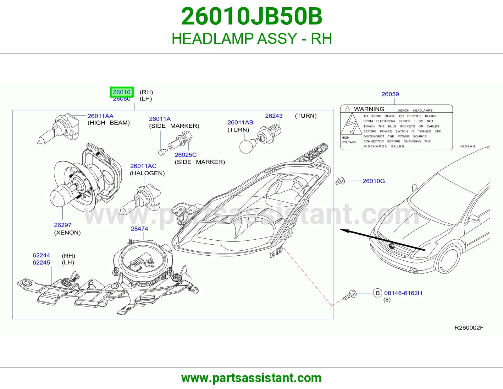 HEADLAMP ASSY - RH
