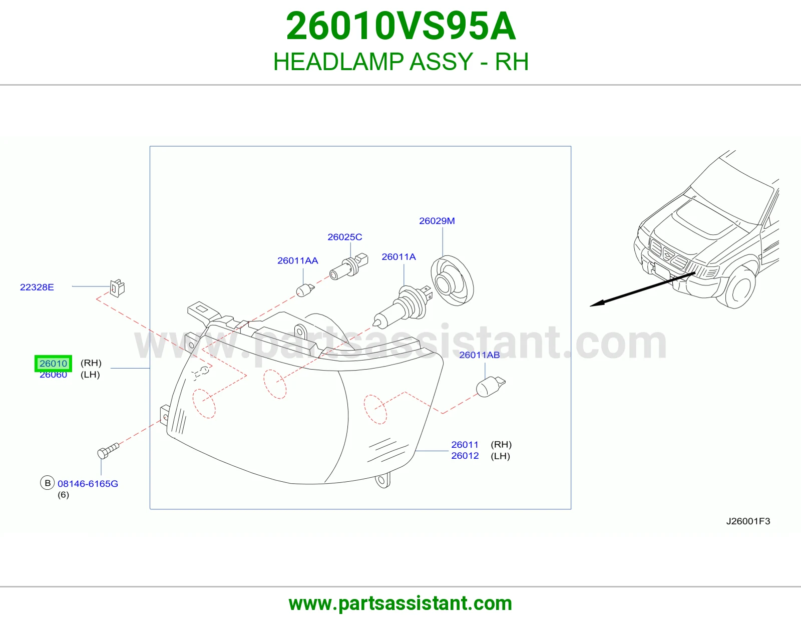 HEADLAMP ASSY - RH