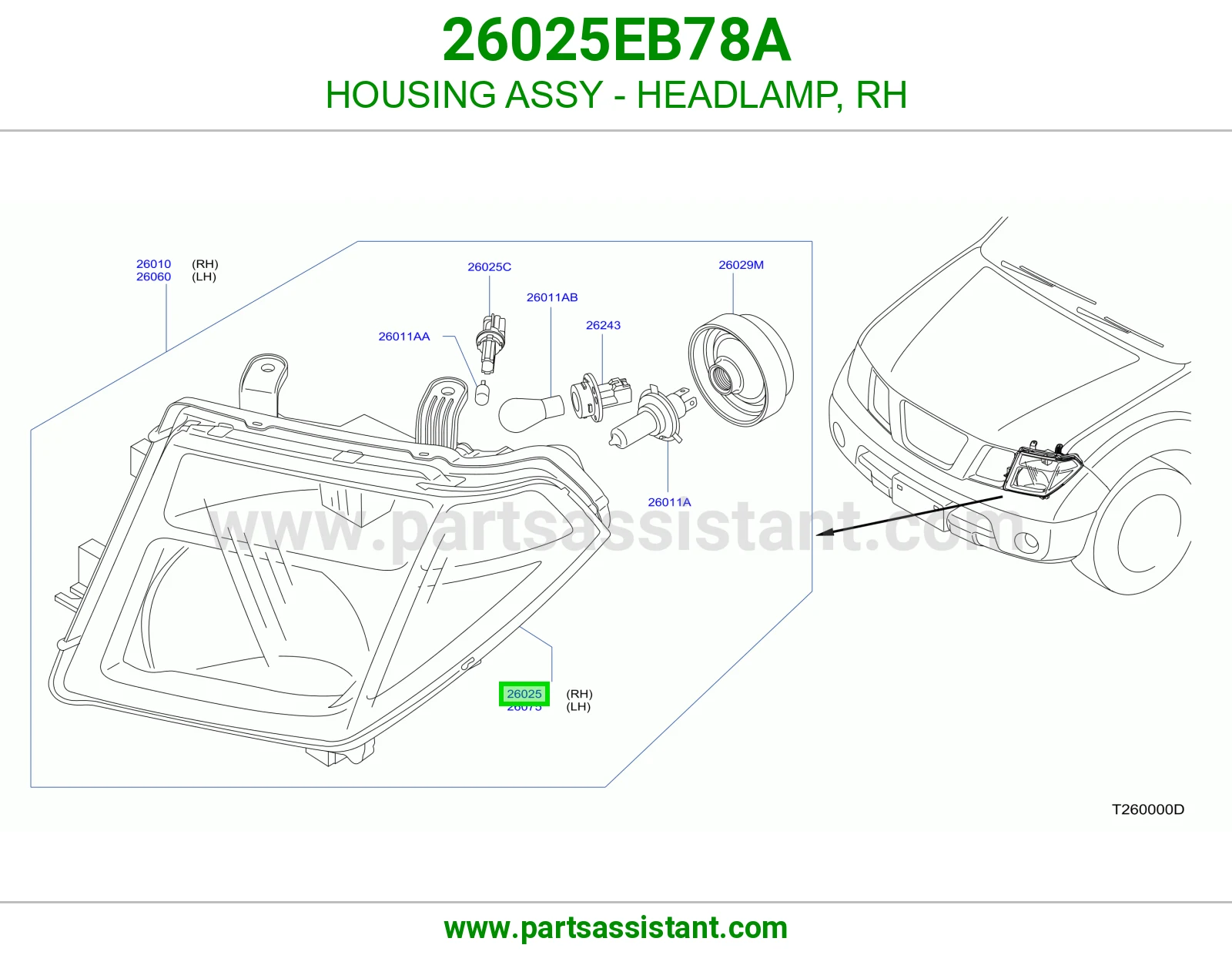 HOUSING ASSY - HEADLAMP, RH