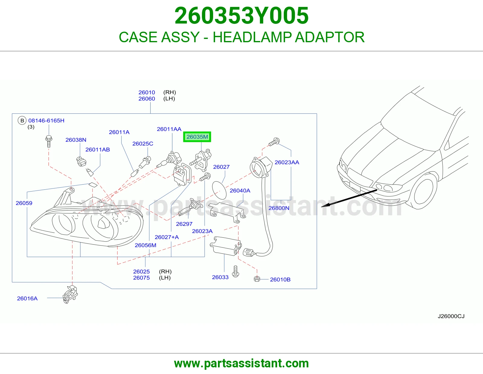 CASE ASSY - HEADLAMP ADAPTOR