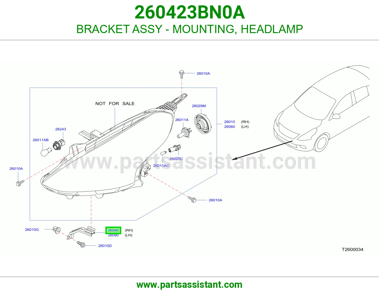 BRACKET ASSY - MOUNTING, HEADLAMP
