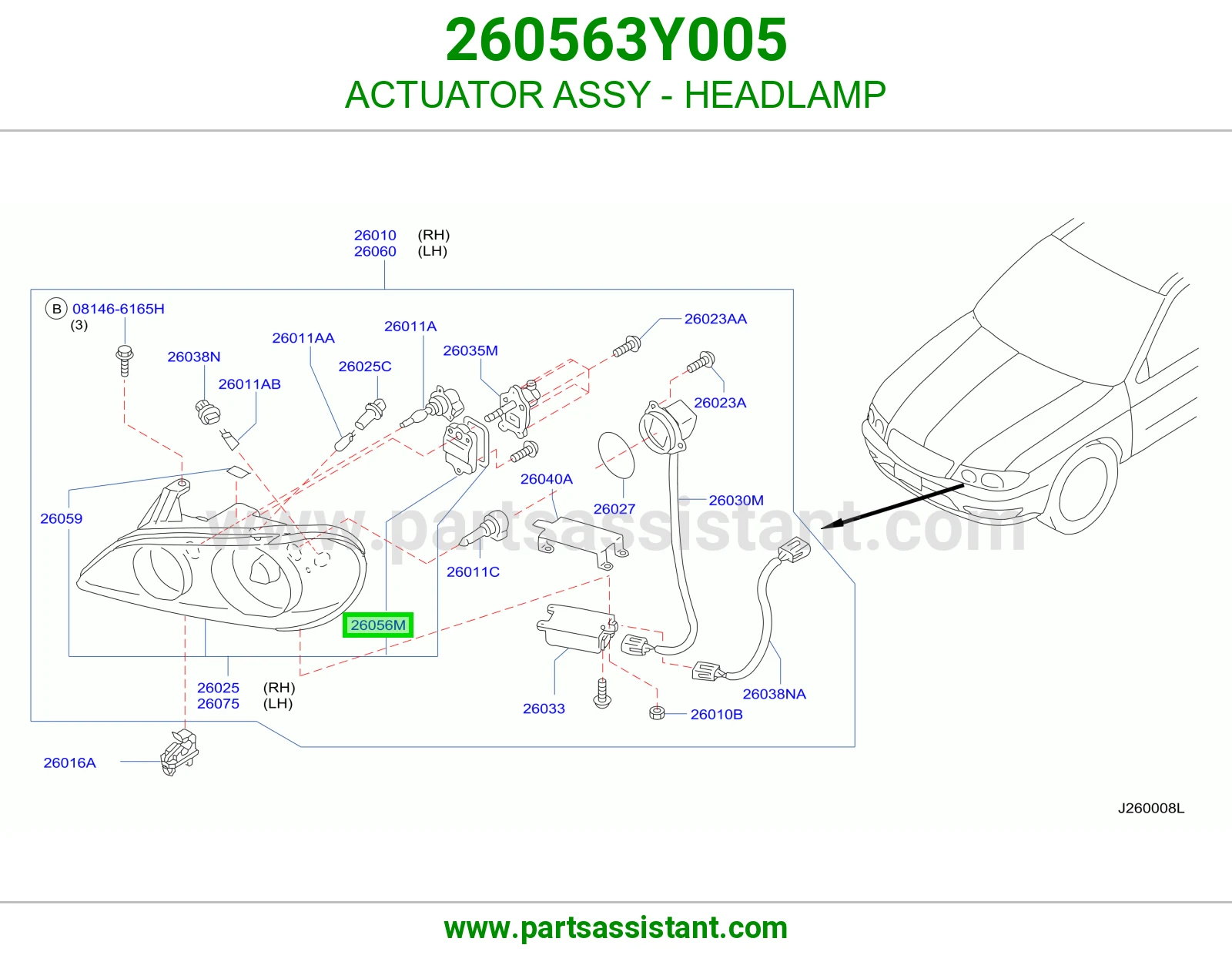 ACTUATOR ASSY - HEADLAMP