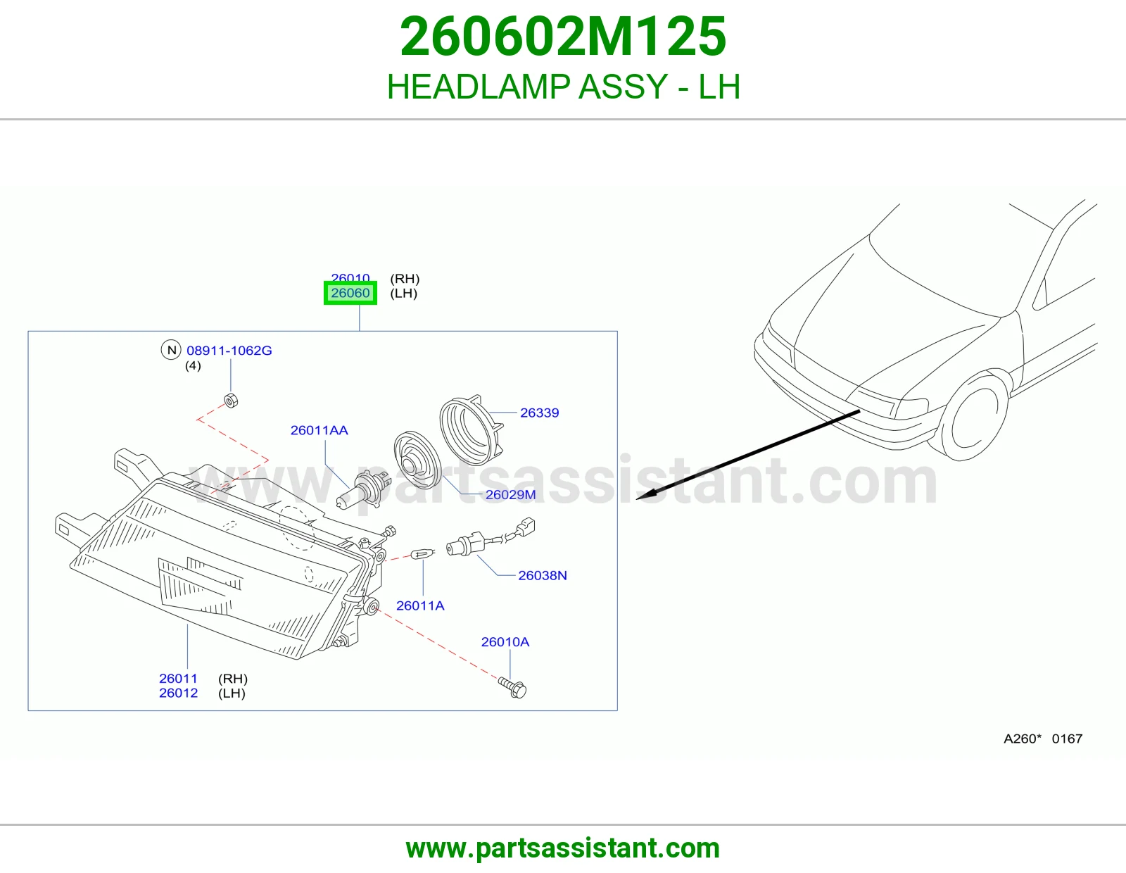 HEADLAMP ASSY - LH