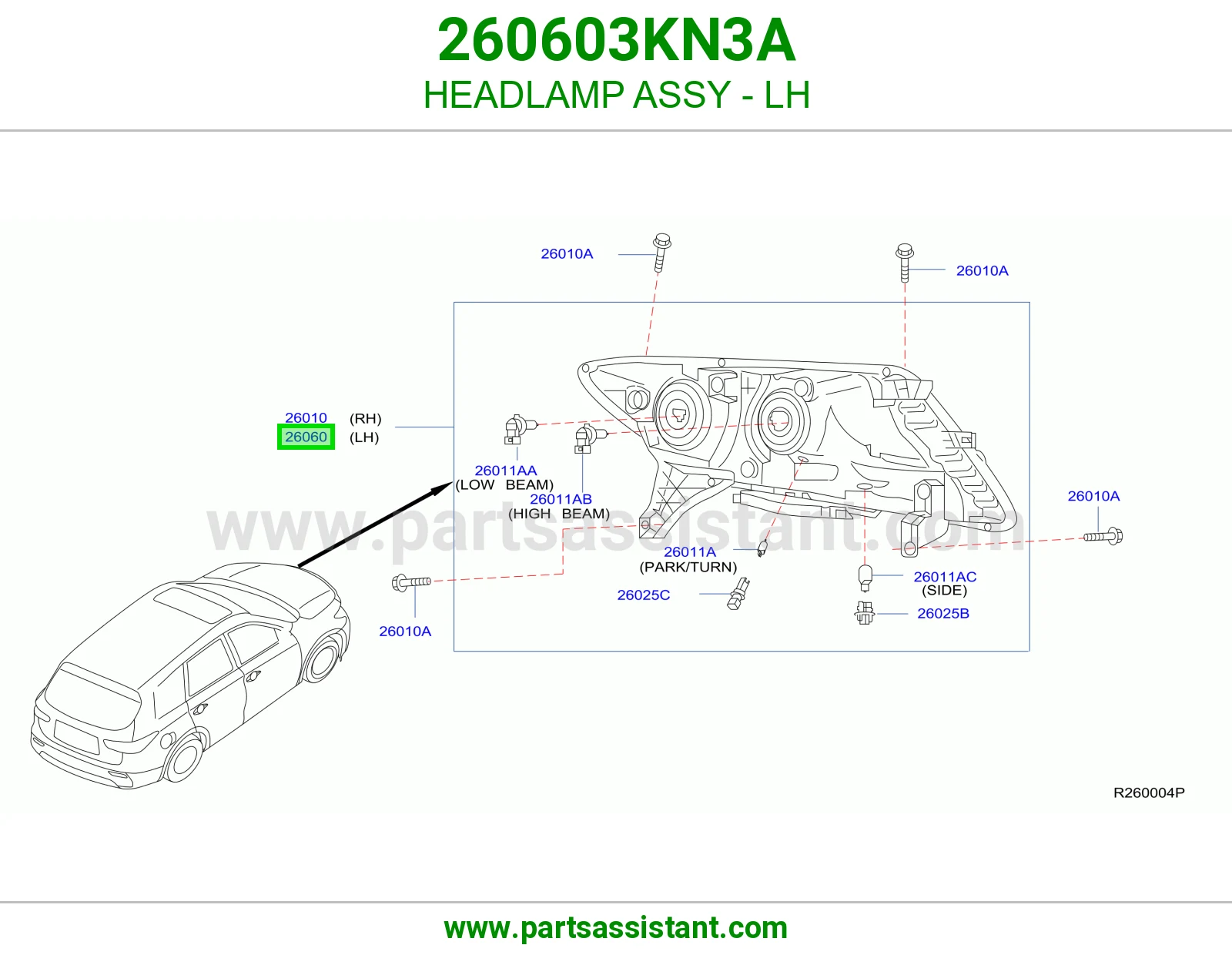 HEADLAMP ASSY - LH