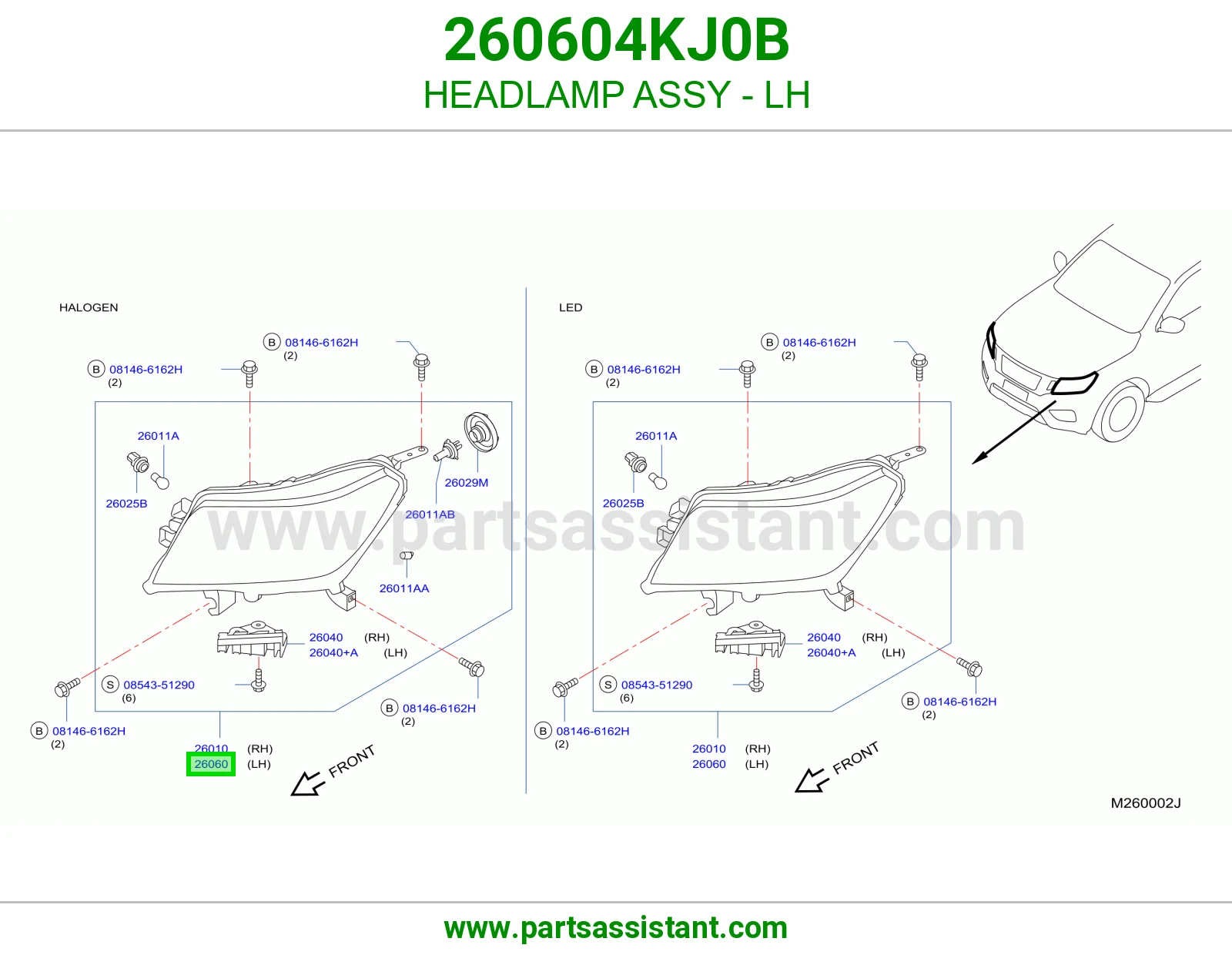 HEADLAMP ASSY - LH