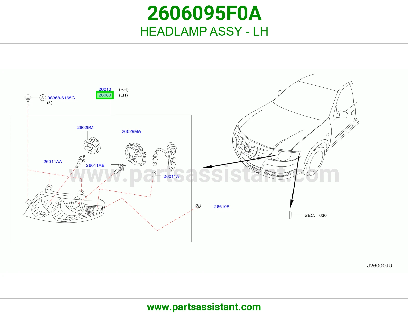 HEADLAMP ASSY - LH