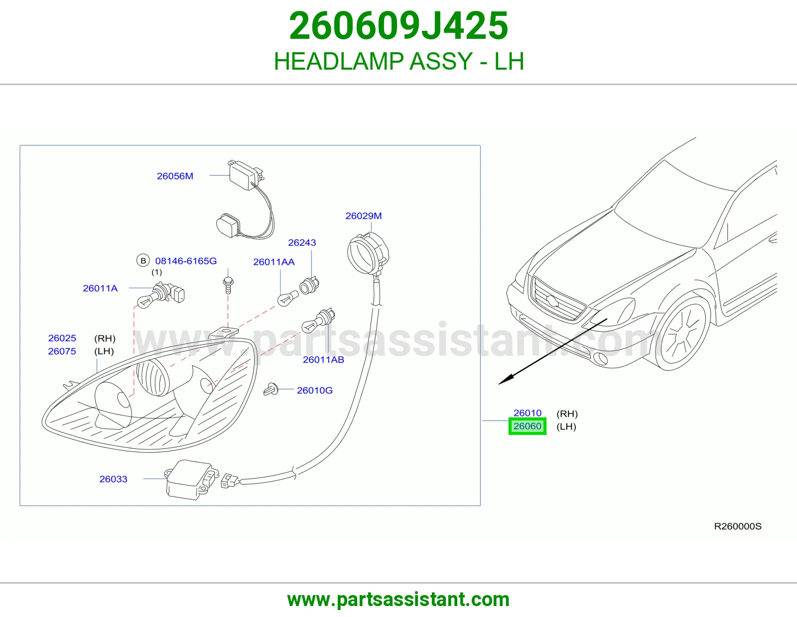 HEADLAMP ASSY - LH