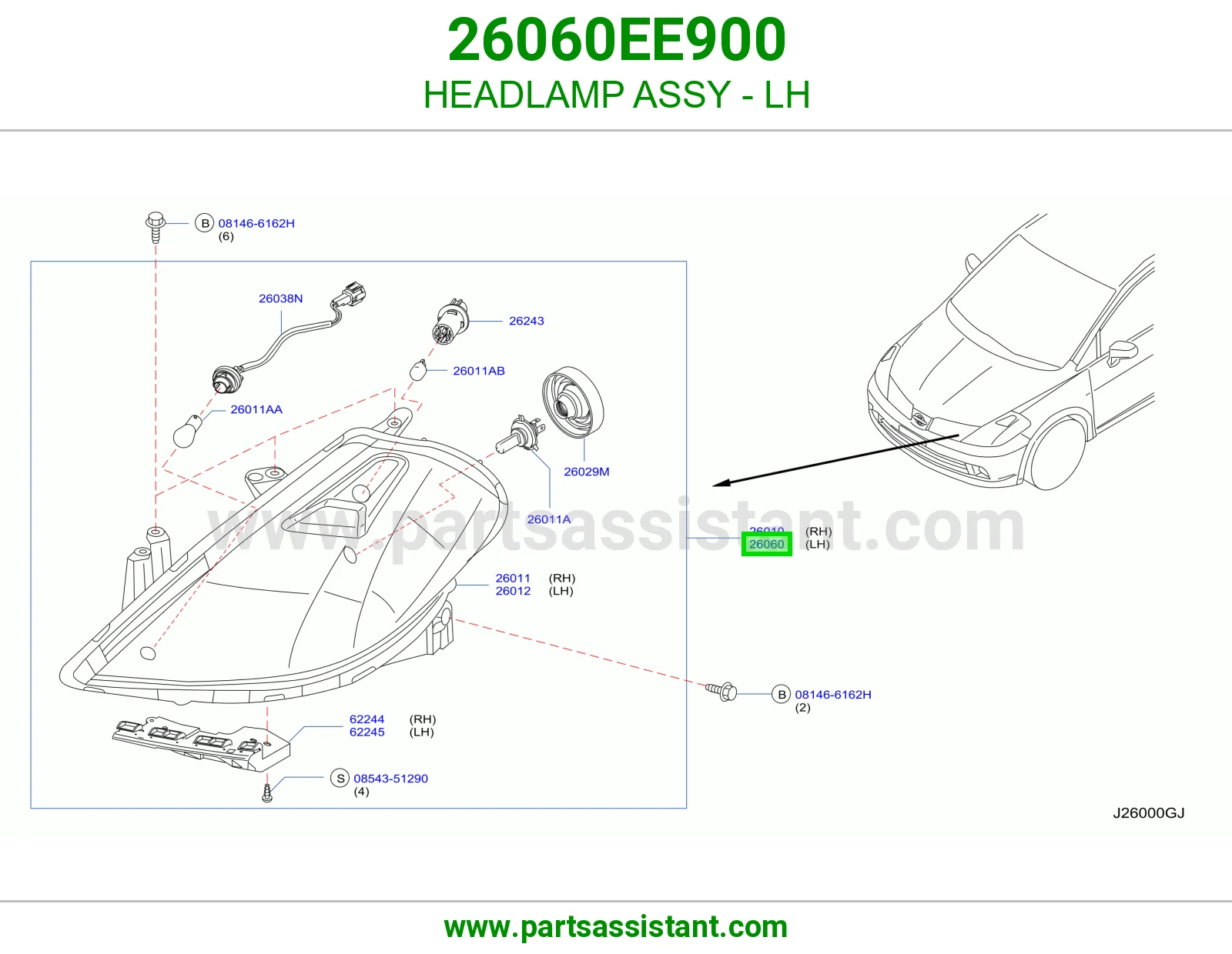HEADLAMP ASSY - LH
