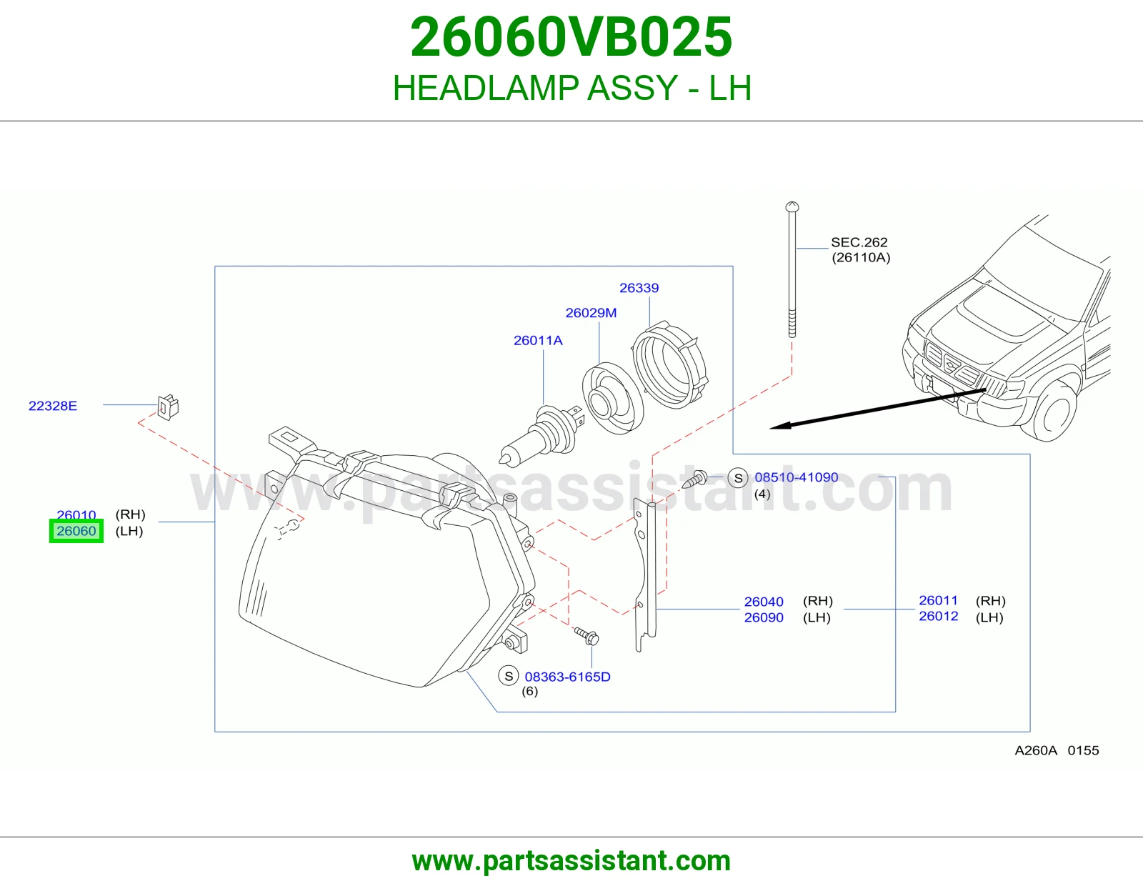 HEADLAMP ASSY - LH