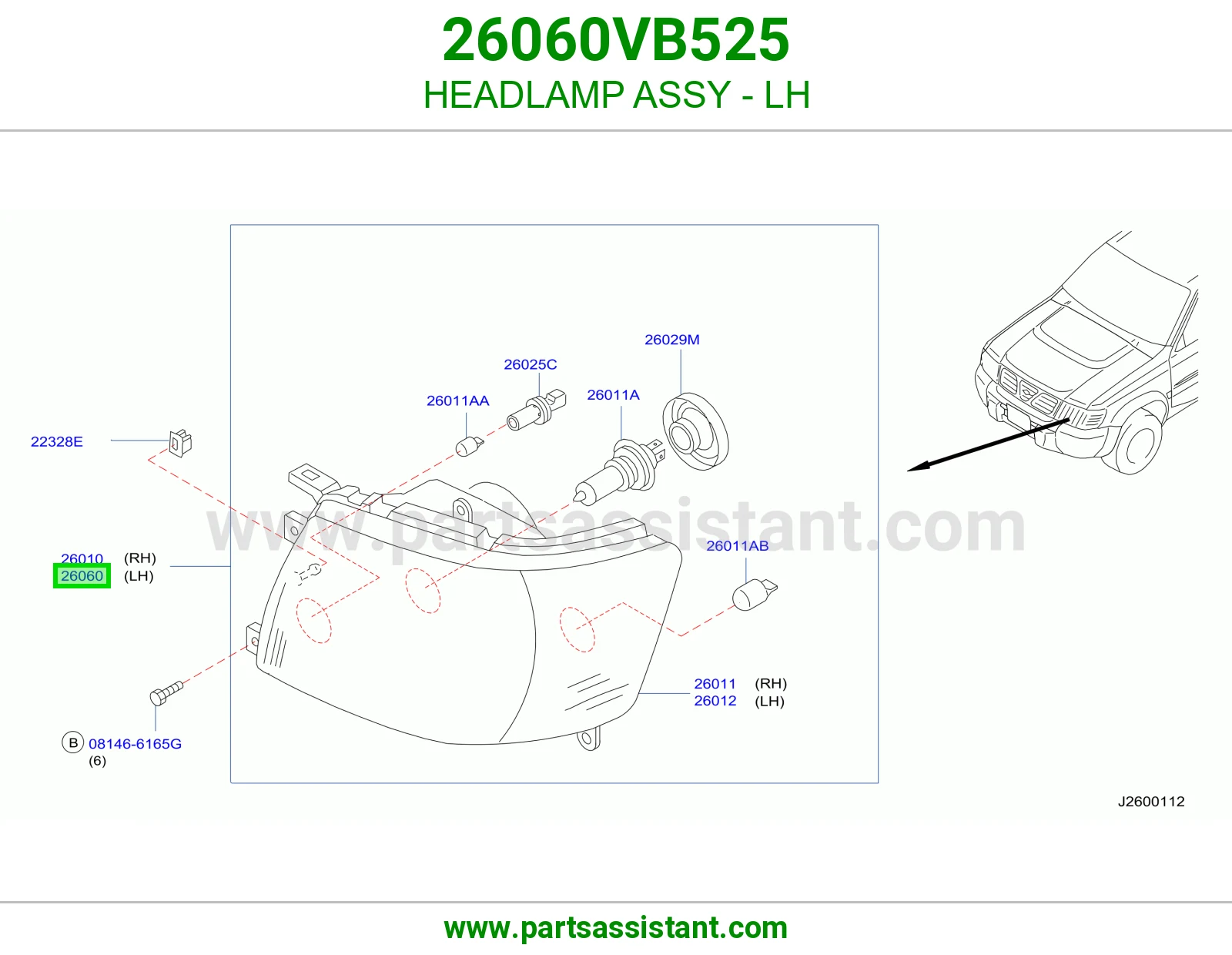 HEADLAMP ASSY - LH