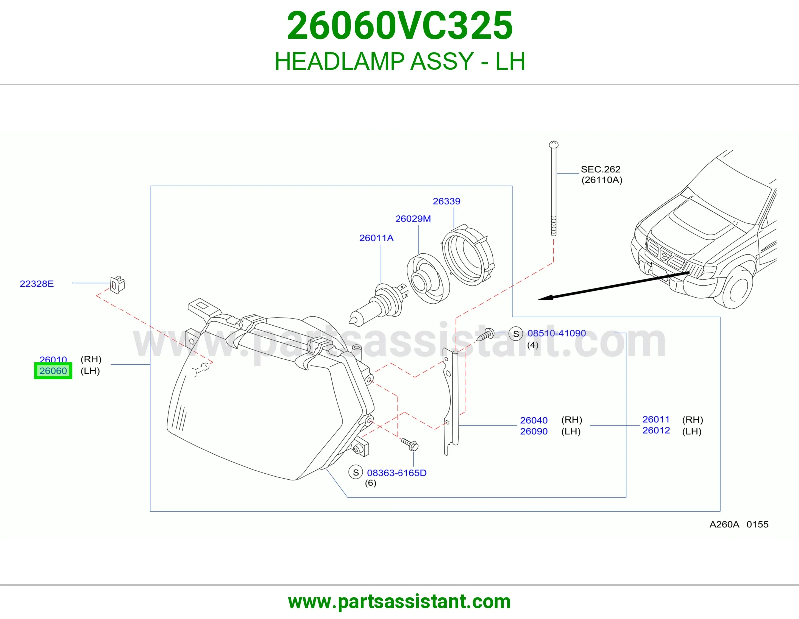 HEADLAMP ASSY - LH