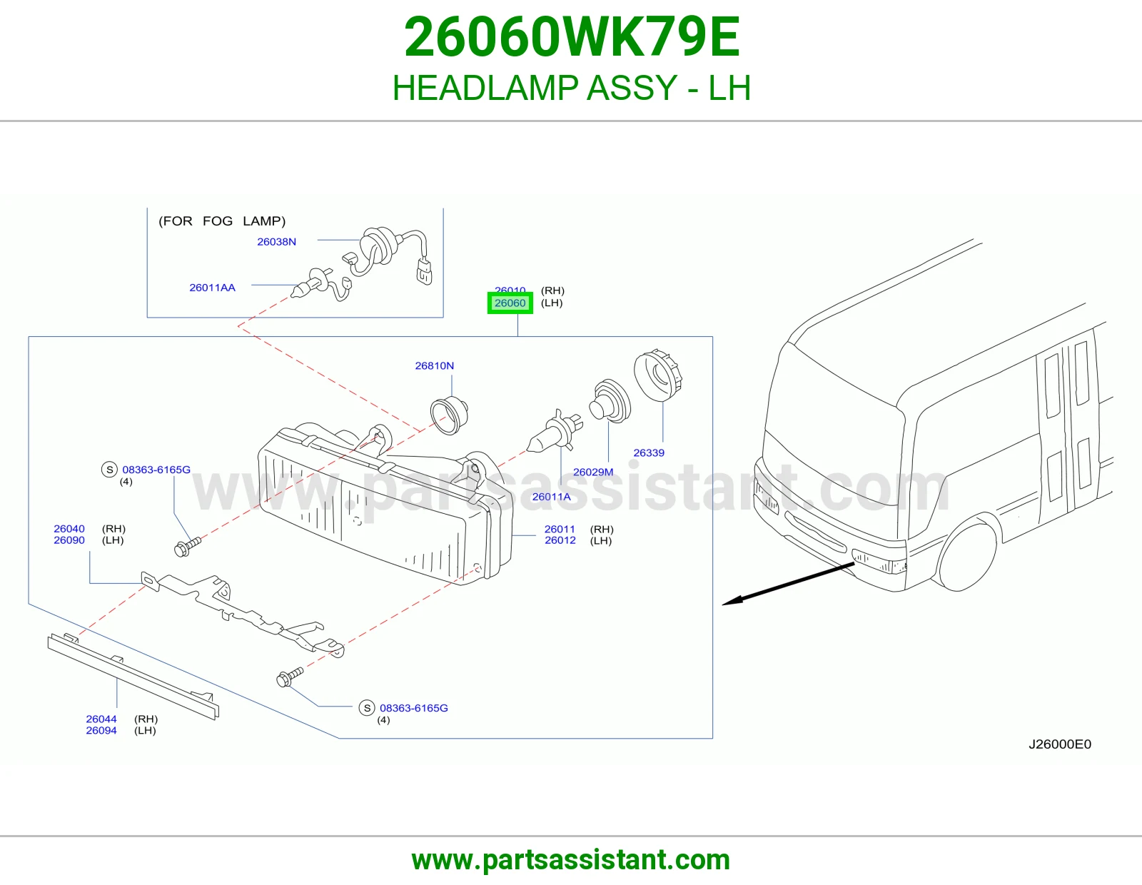 HEADLAMP ASSY - LH