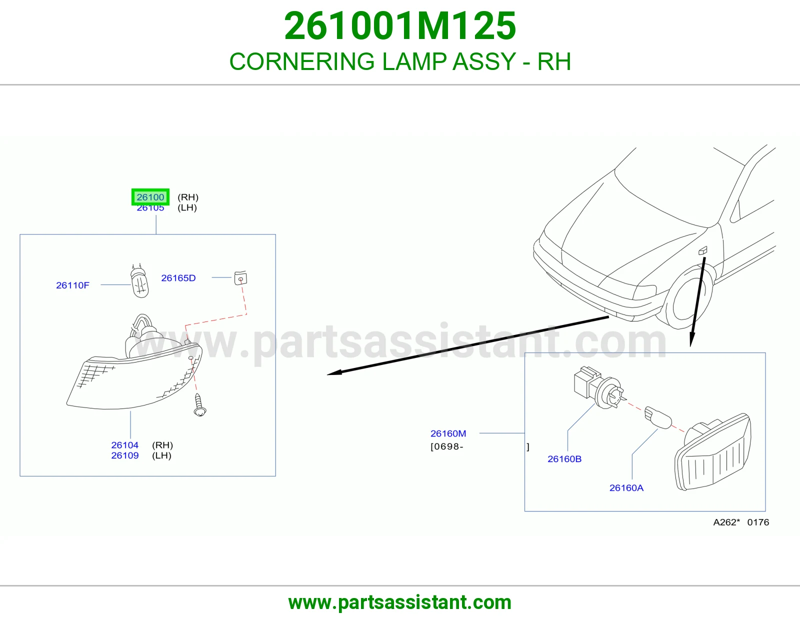 CORNERING LAMP ASSY - RH