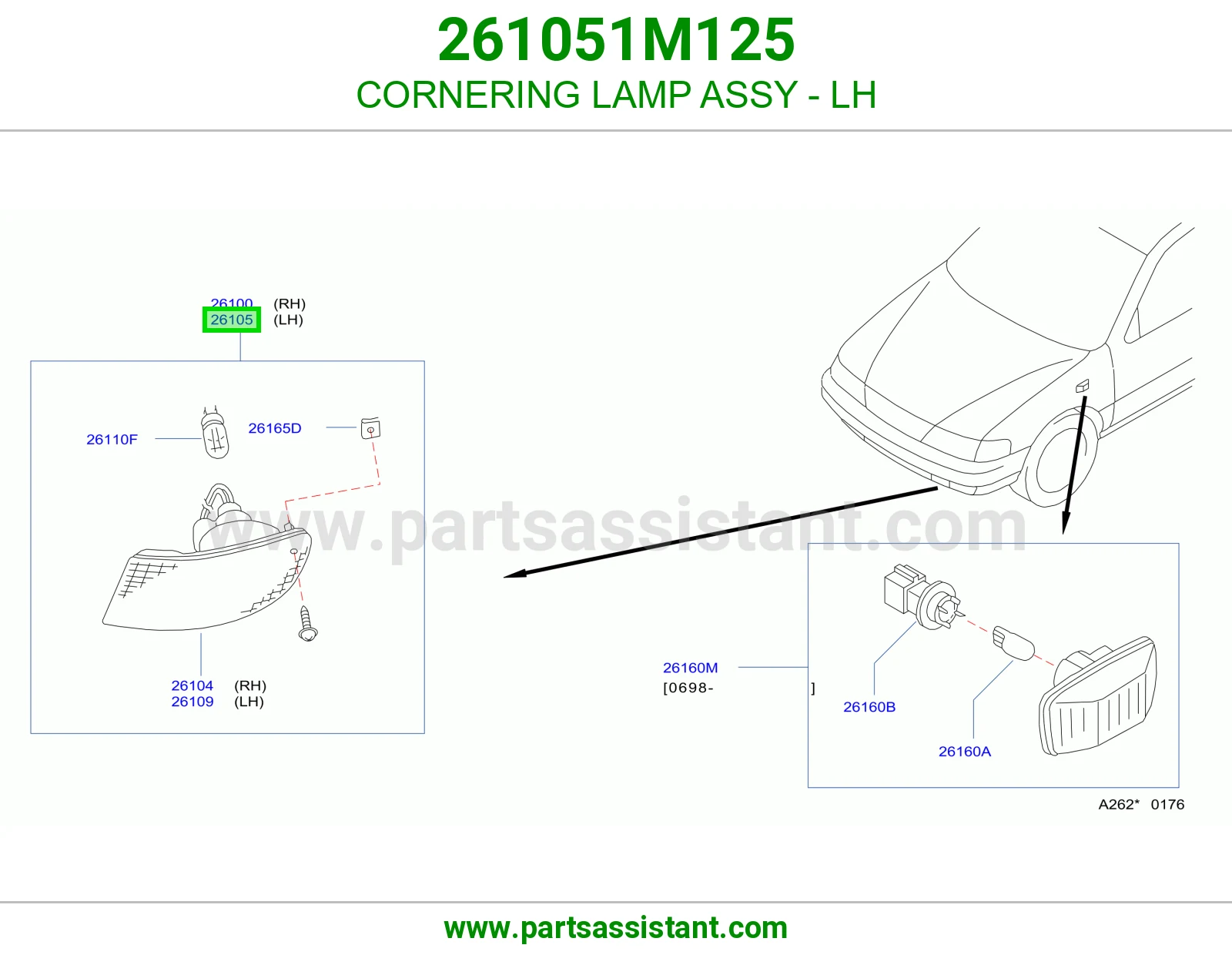 CORNERING LAMP ASSY - LH