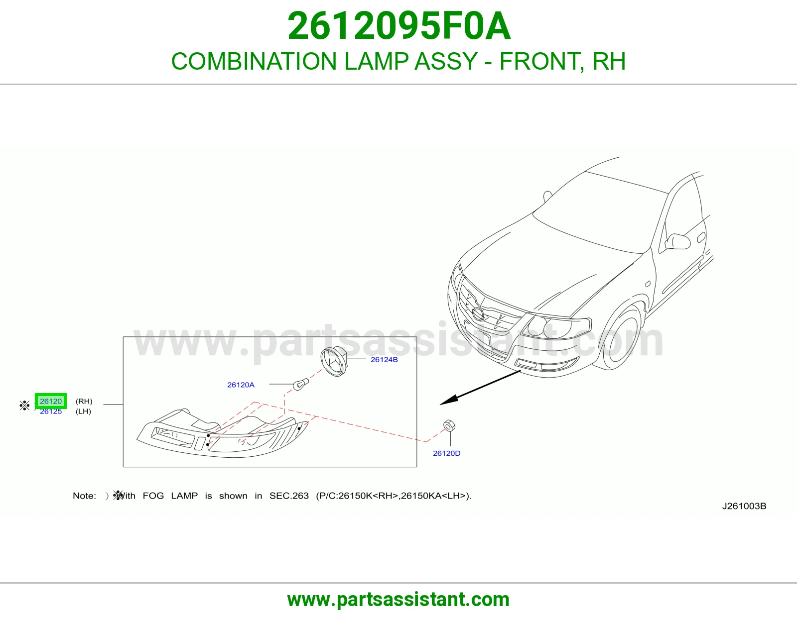 COMBINATION LAMP ASSY - FRONT, RH