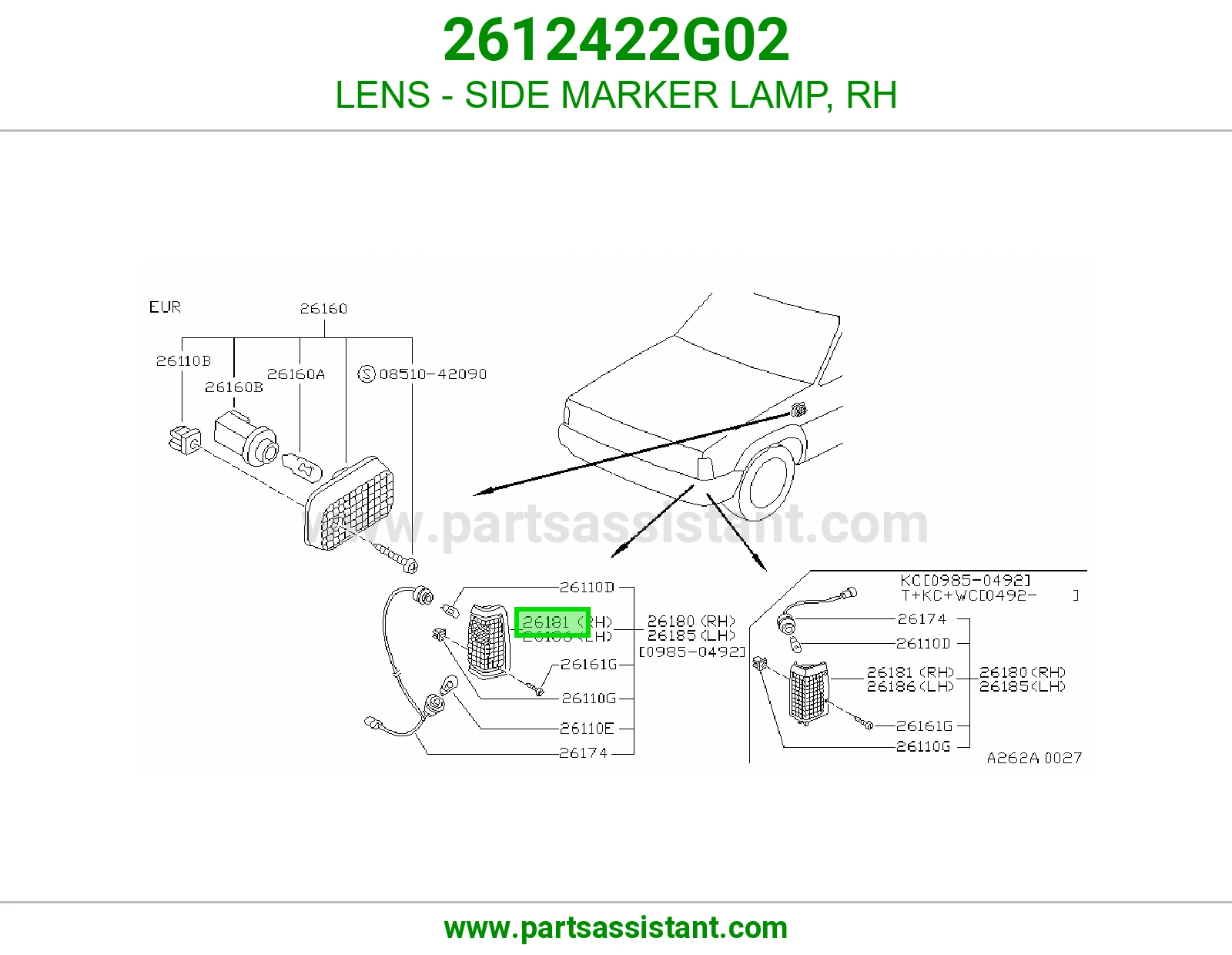 LENS - SIDE MARKER LAMP, RH