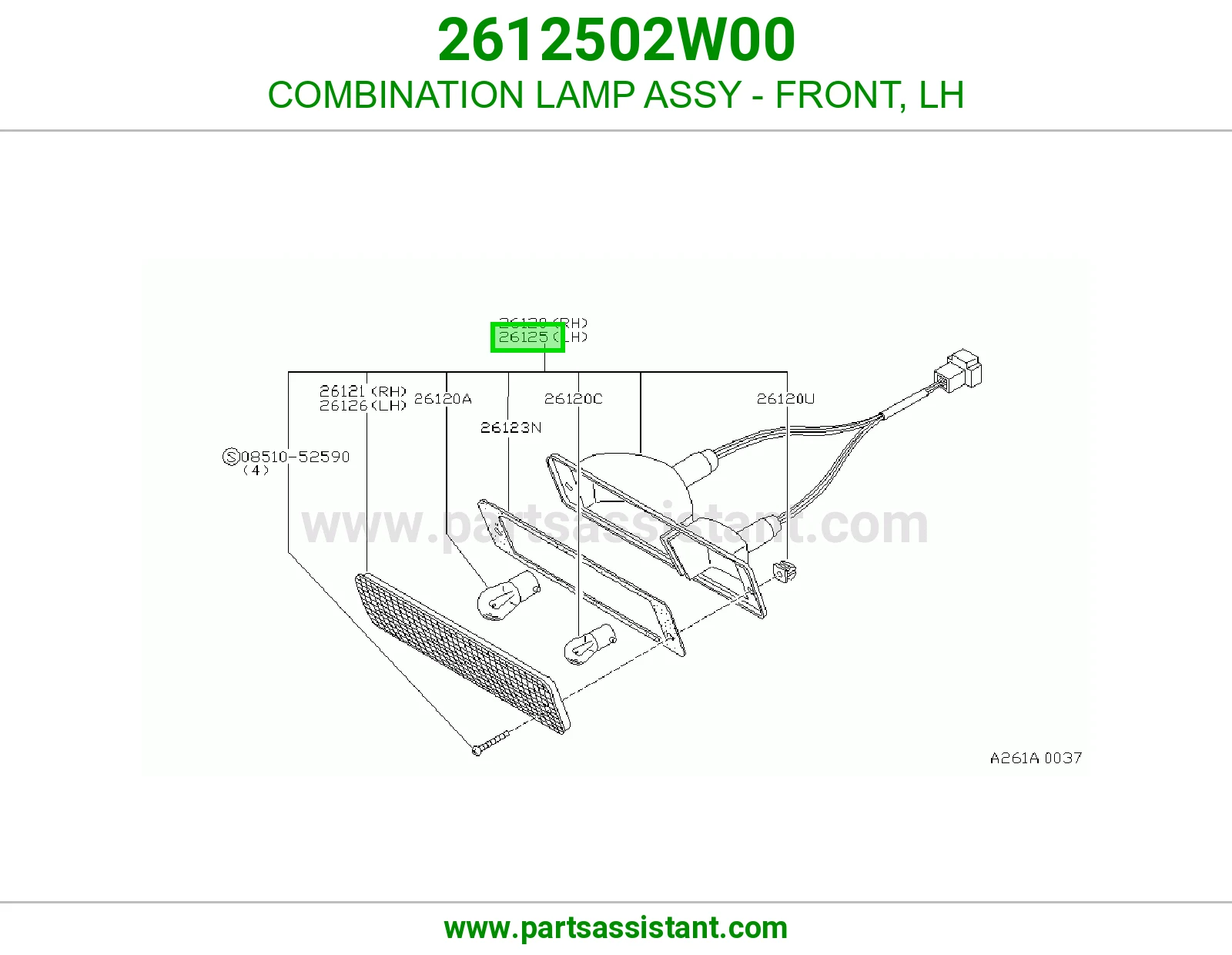 COMBINATION LAMP ASSY - FRONT, LH