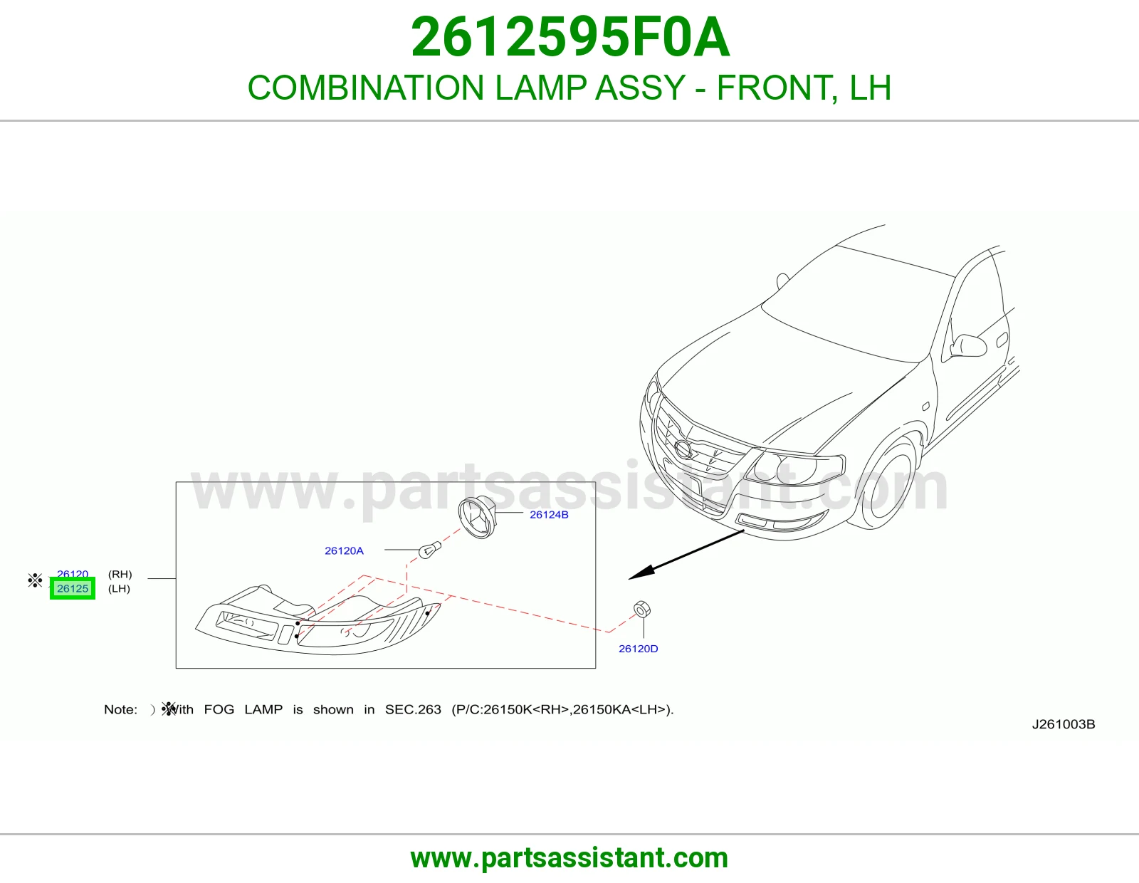 COMBINATION LAMP ASSY - FRONT, LH