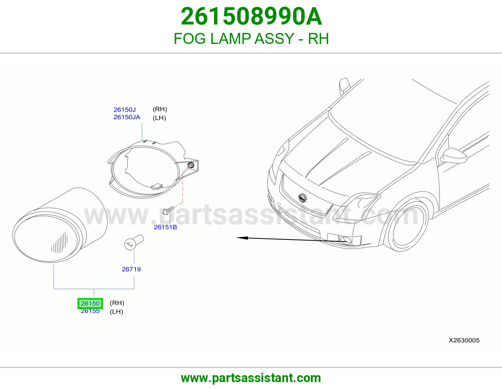 FOG LAMP ASSY - RH