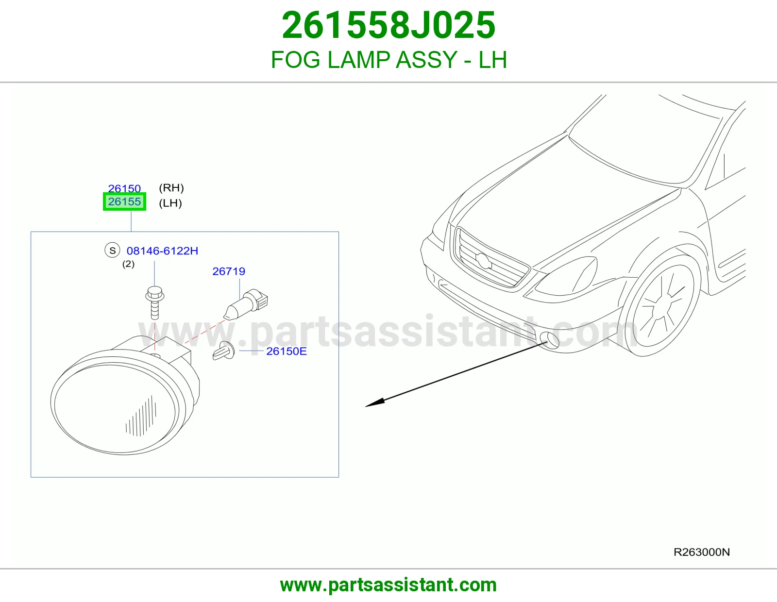 FOG LAMP ASSY - LH