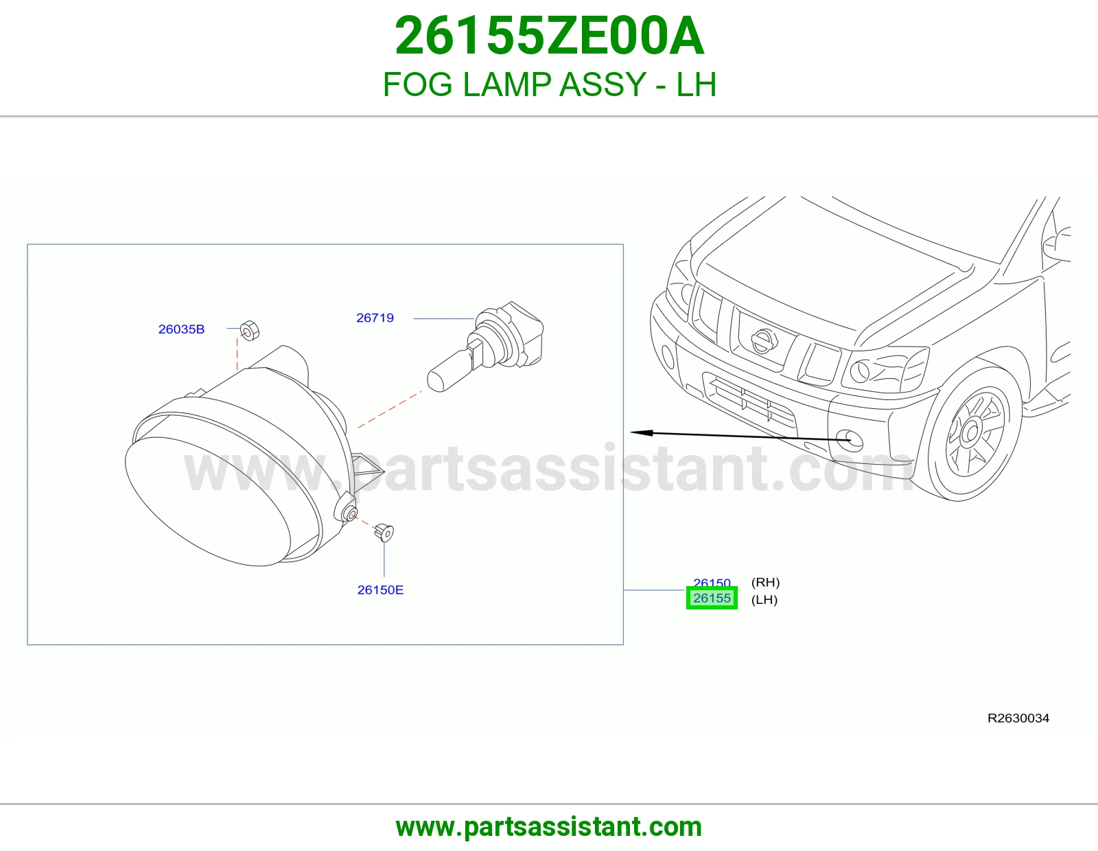 FOG LAMP ASSY - LH
