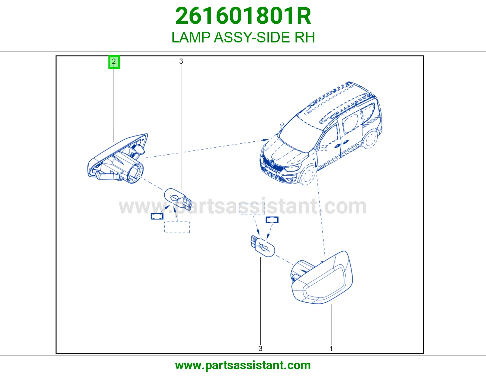 LAMP ASSY-SIDE RH