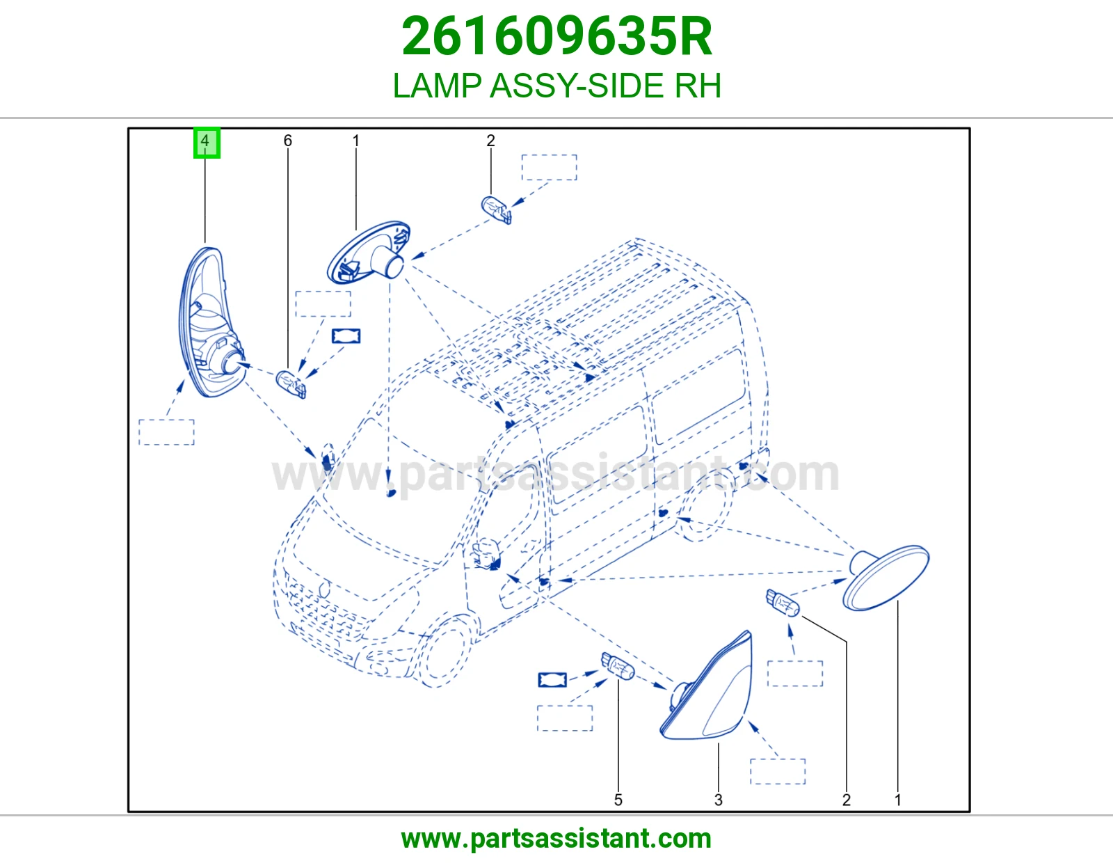 LAMP ASSY-SIDE RH