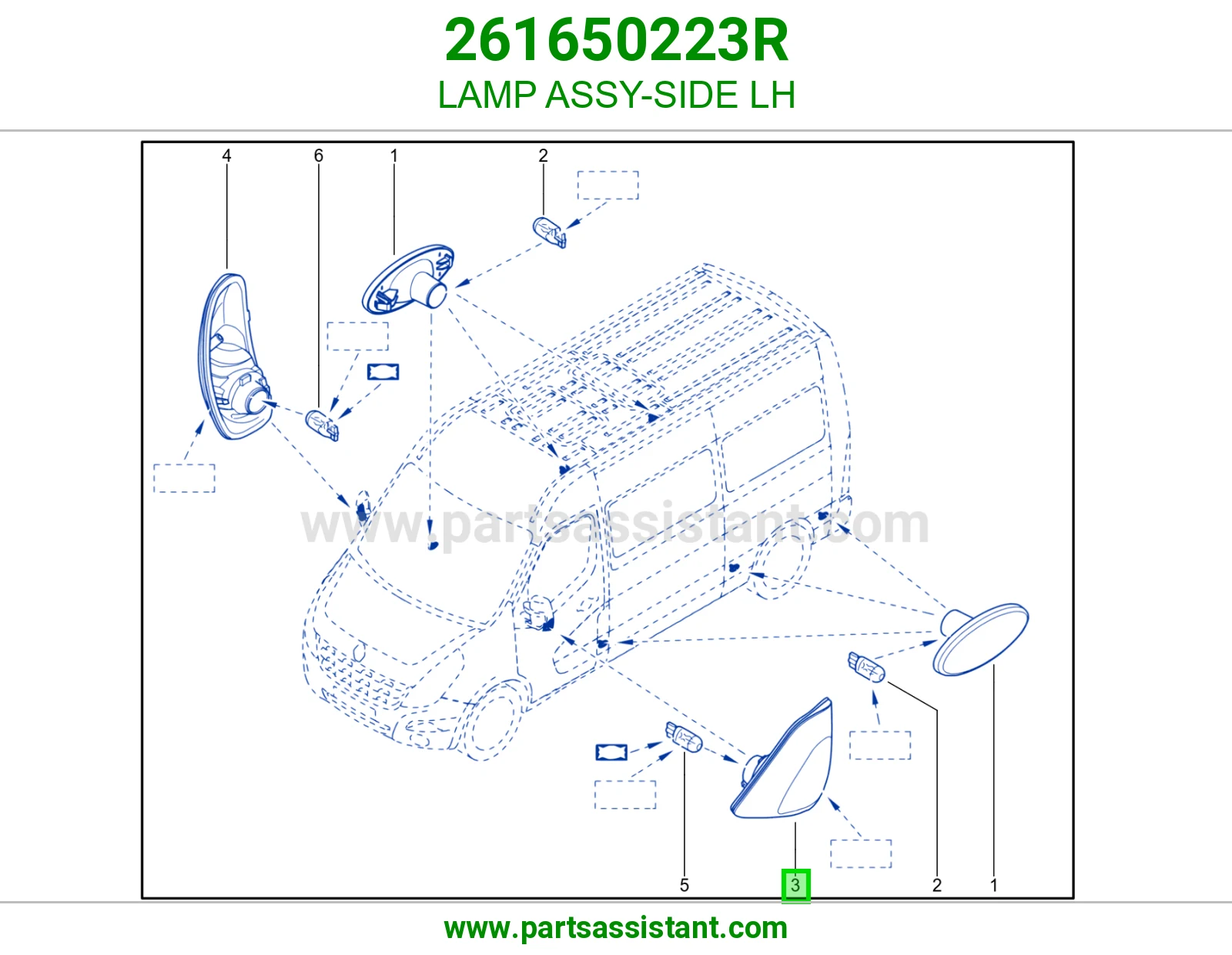 LAMP ASSY-SIDE LH