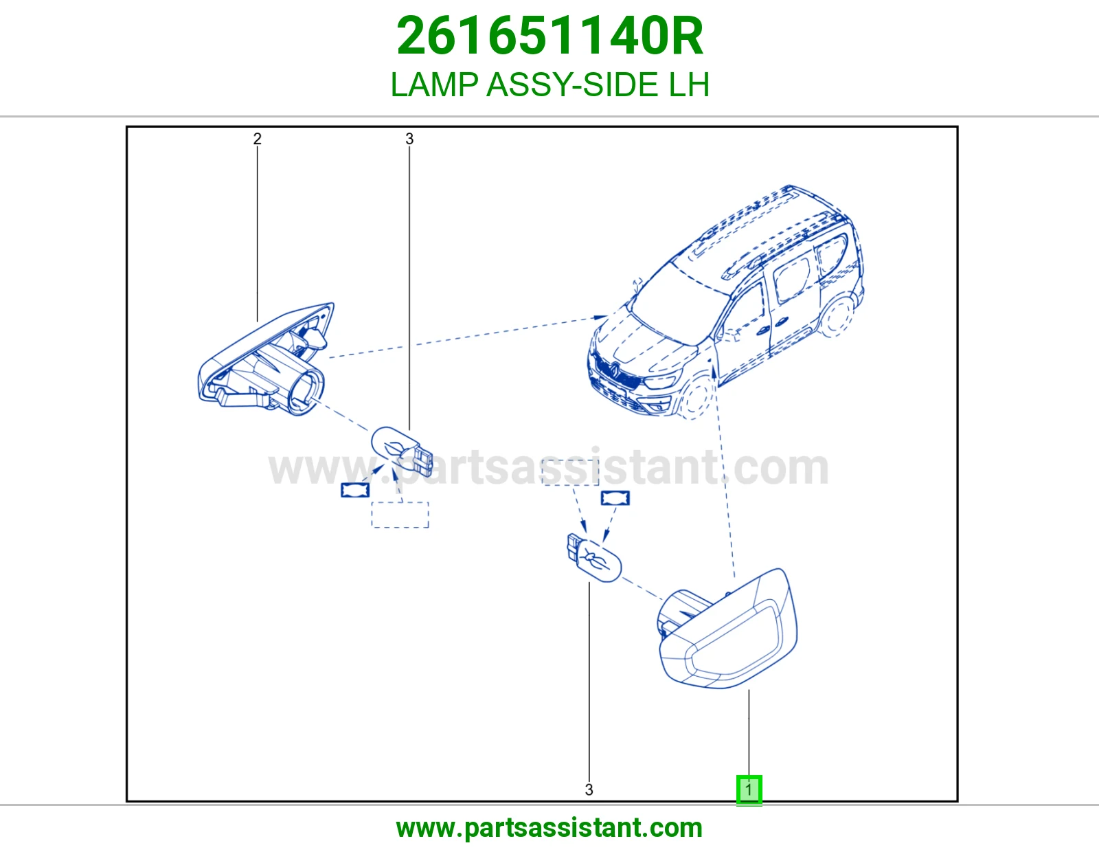 LAMP ASSY-SIDE LH