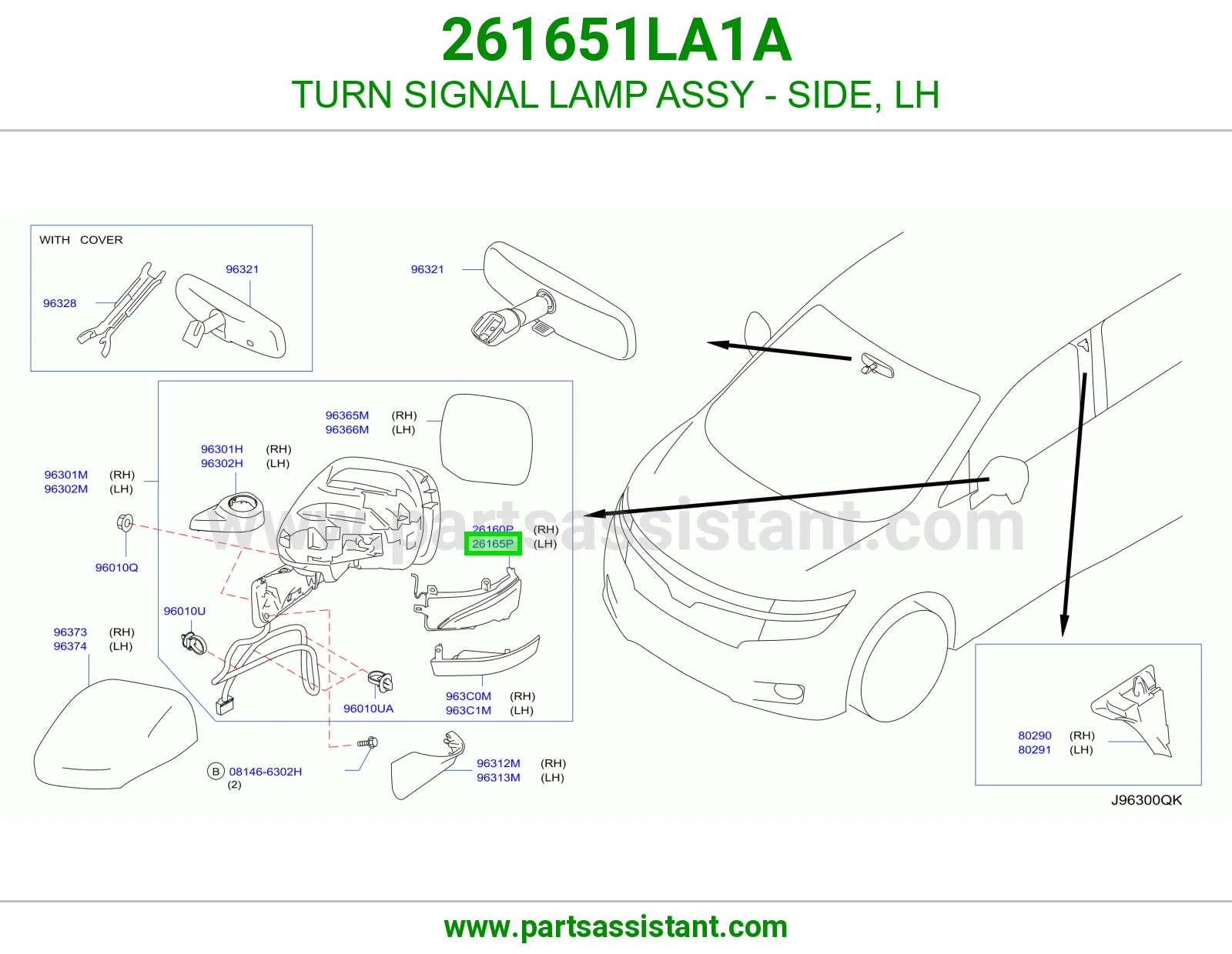 TURN SIGNAL LAMP ASSY - SIDE, LH