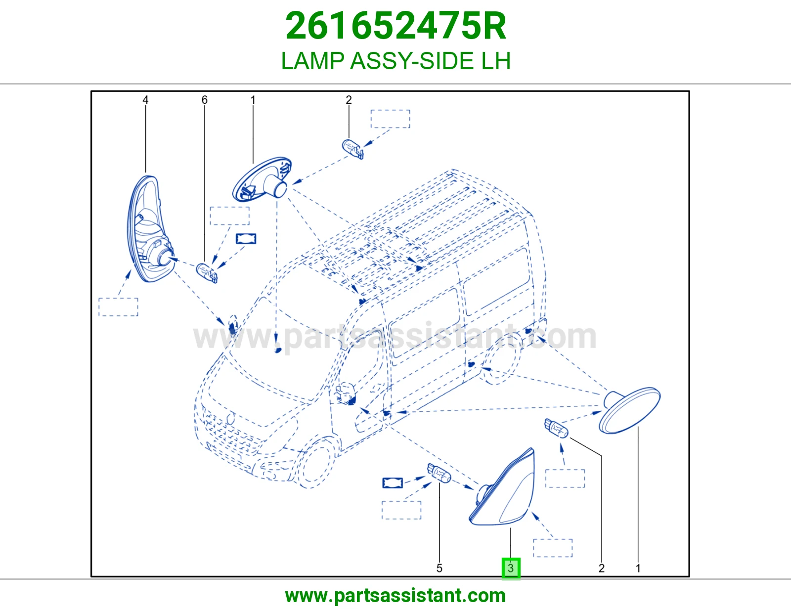 LAMP ASSY-SIDE LH