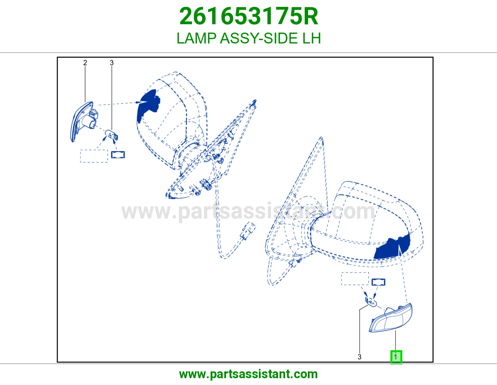 LAMP ASSY-SIDE LH