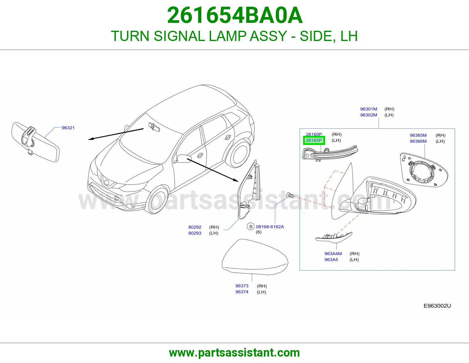 TURN SIGNAL LAMP ASSY - SIDE, LH