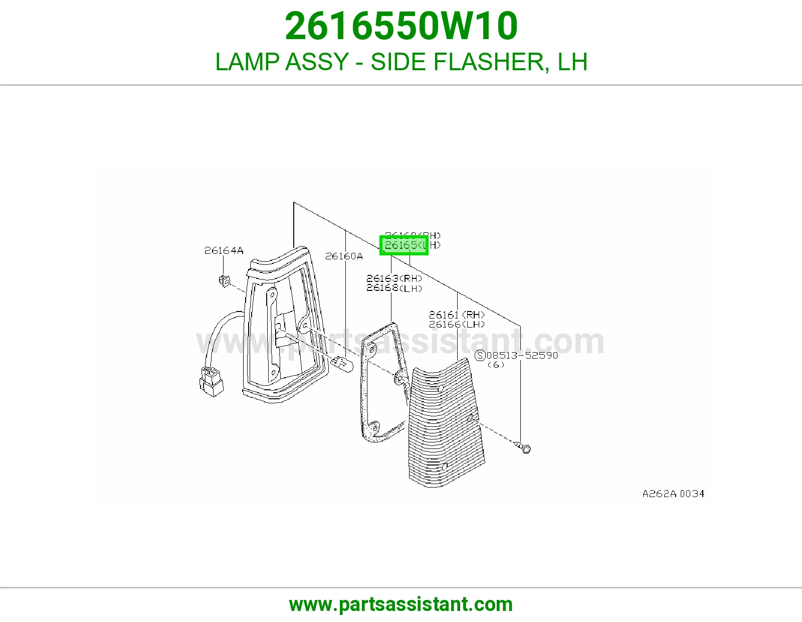 LAMP ASSY - SIDE FLASHER, LH