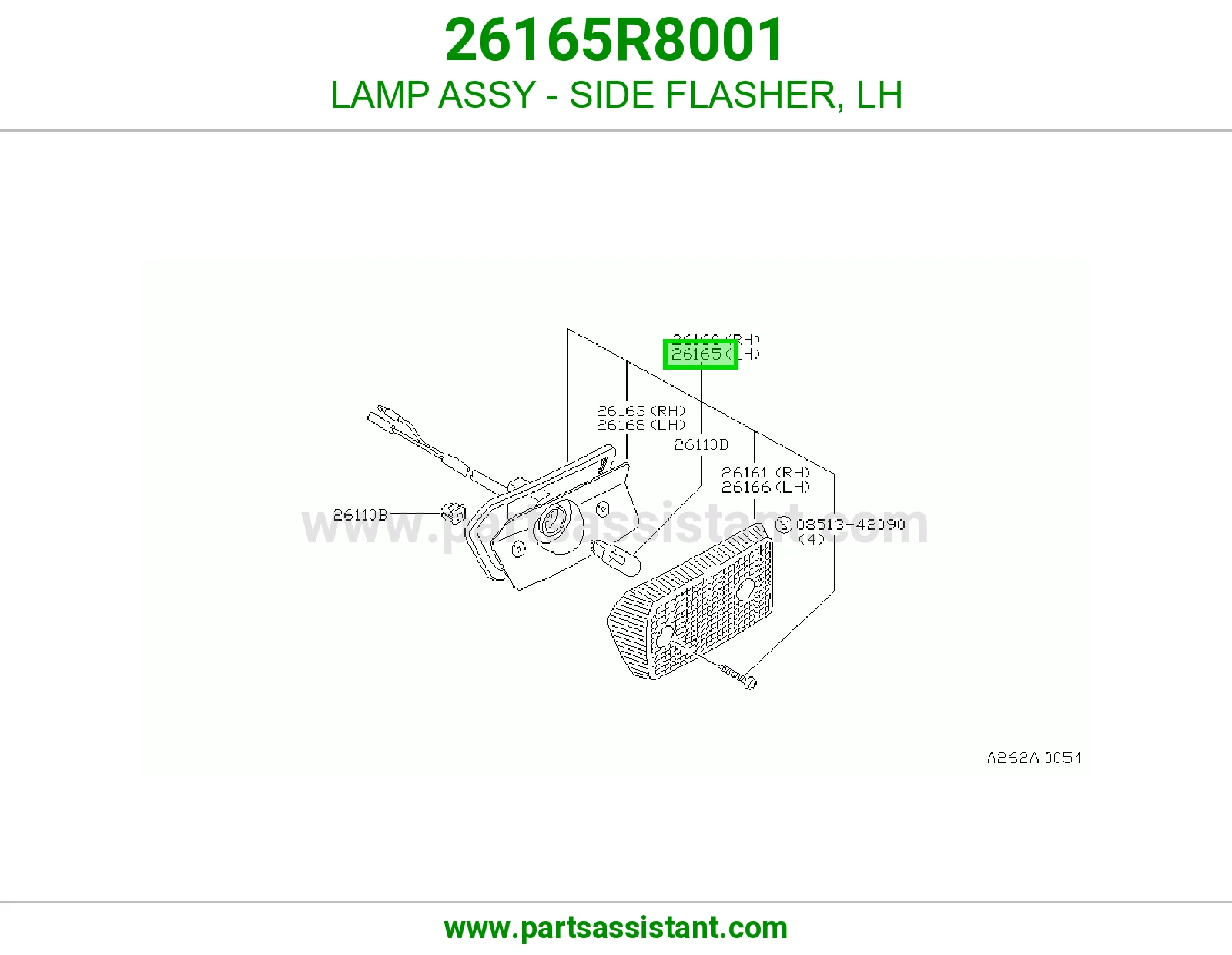 LAMP ASSY - SIDE FLASHER, LH