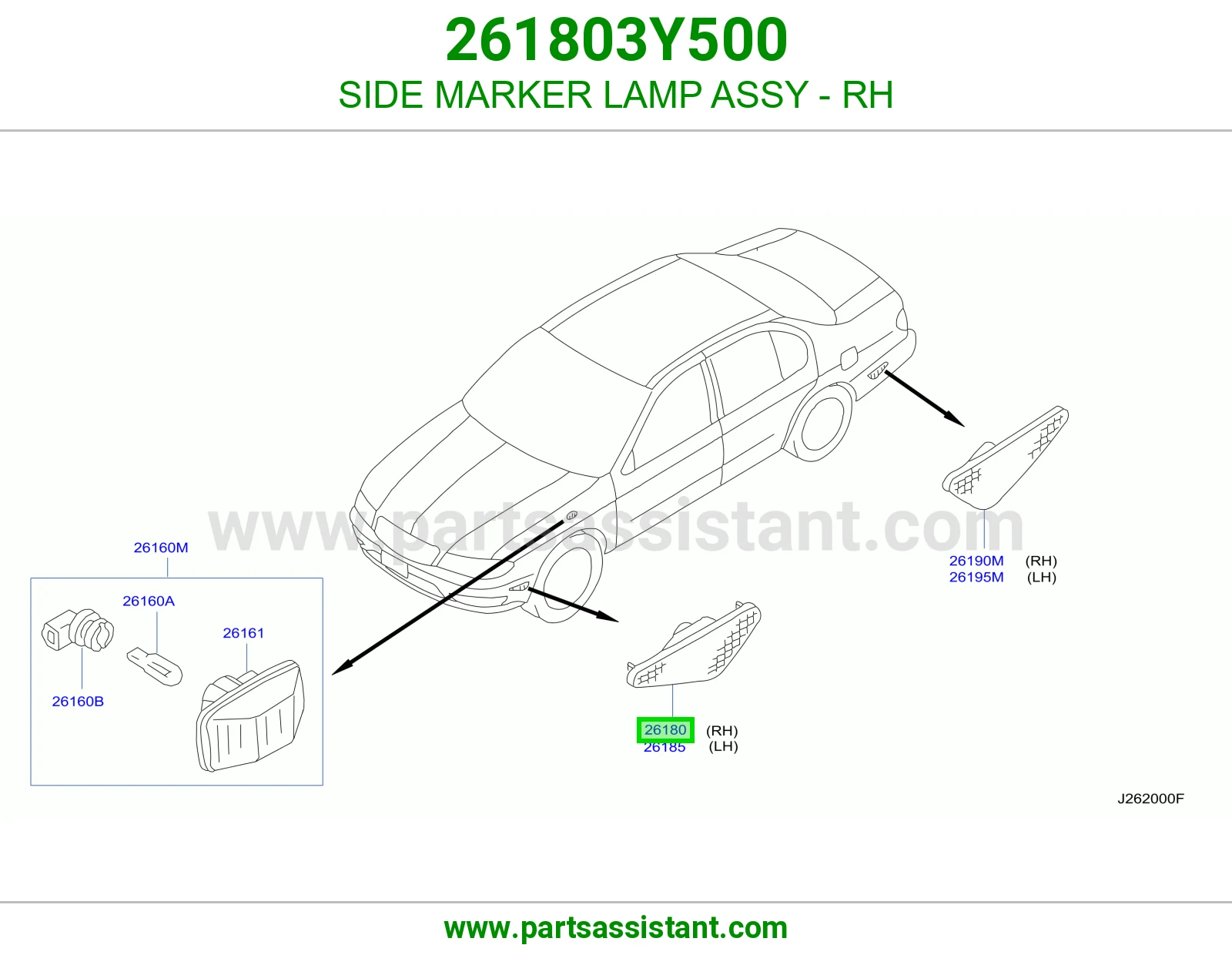SIDE MARKER LAMP ASSY - RH