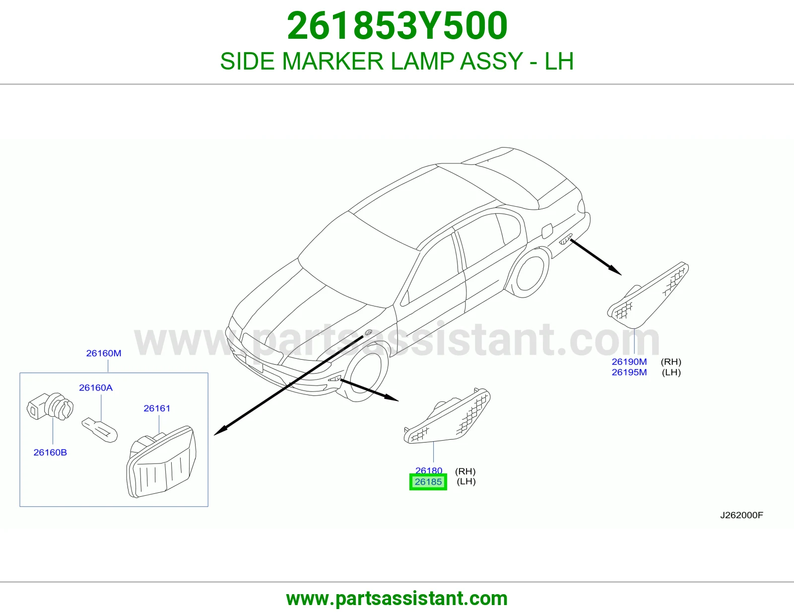 SIDE MARKER LAMP ASSY - LH